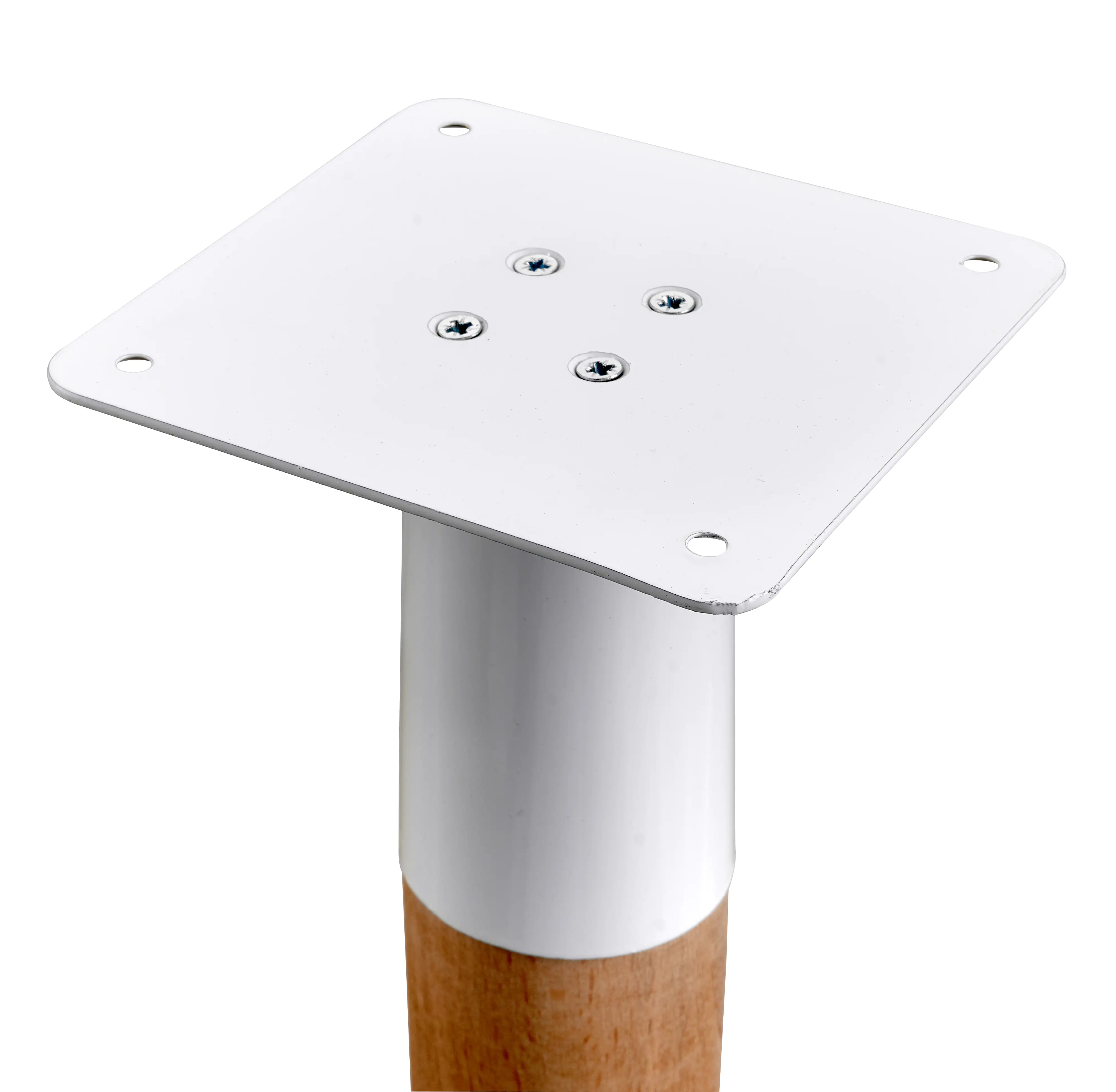 Hettich Möbelfuß 5,0 x 42 cm Buche/Stahl weiß - 1 Stück