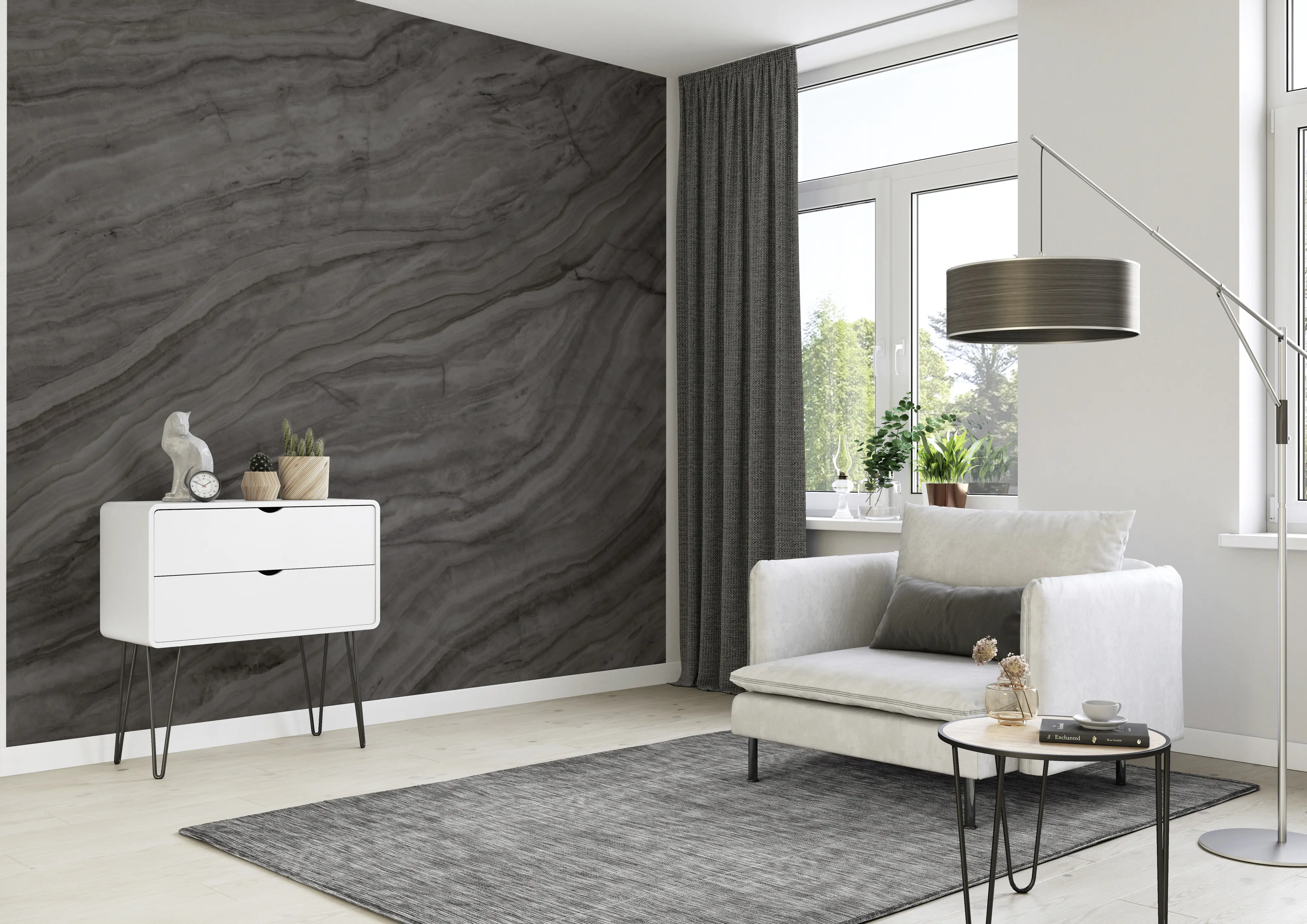 Rasch Vlies Fototapete 364590 Schwarz-Schwarzbraun Muster & Motive 3 m x 3,18 m