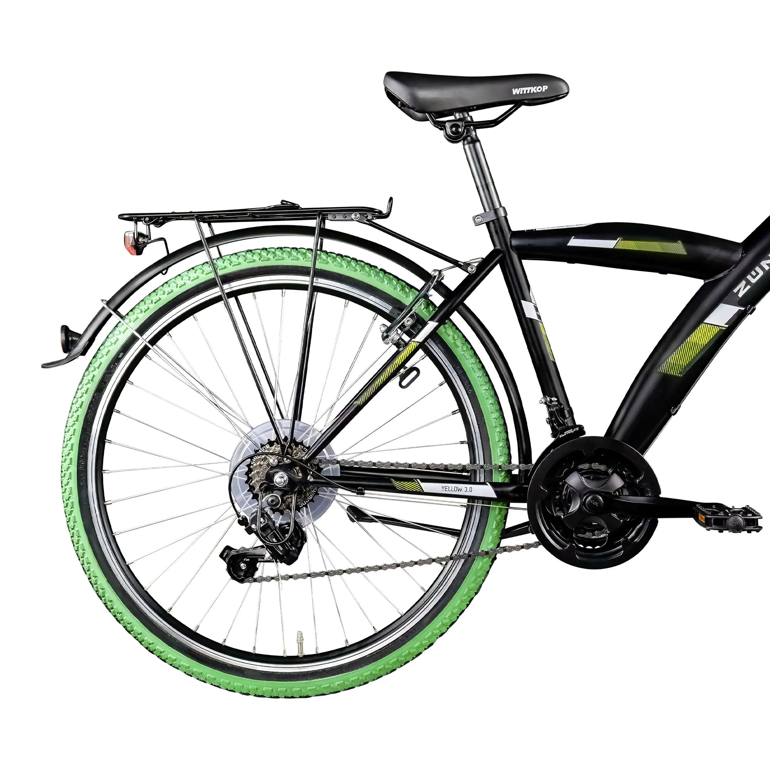 Zündapp Mountainbike Yellow 3.0 24 Zoll Hardtail MTB 21-Gang schwarz-grün