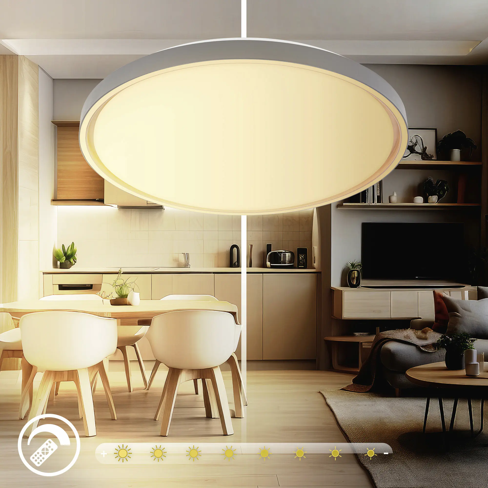 Briloner LED-Deckenleuchte Ina Ø 49,5 cm anthrazit CCT dimmbar