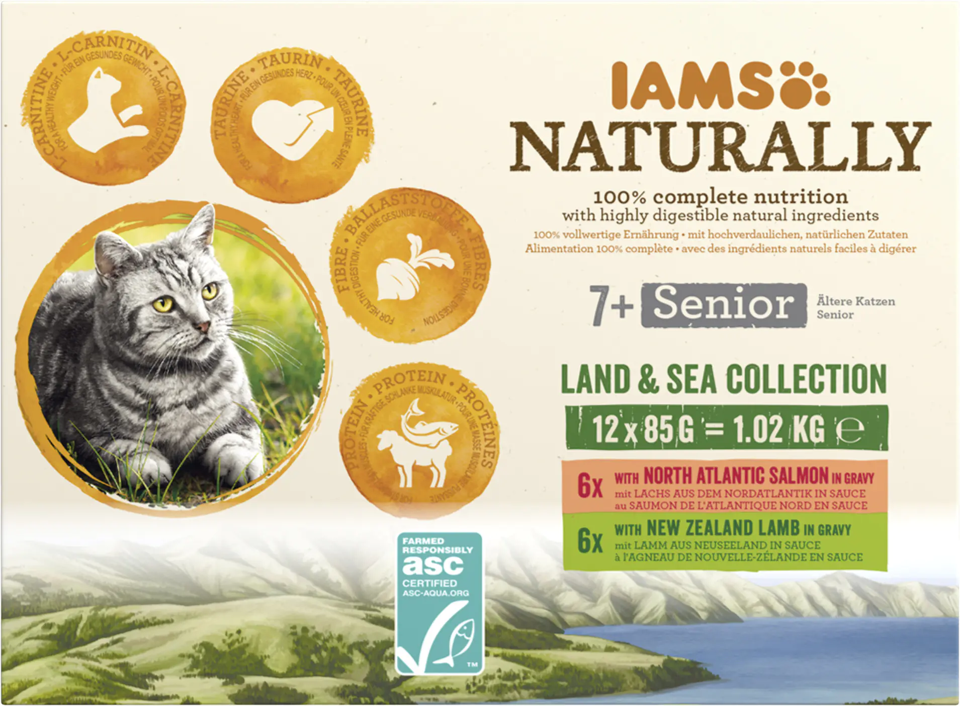 IAMS Naturally Katze Senior Mix 12x85g 12x 85g