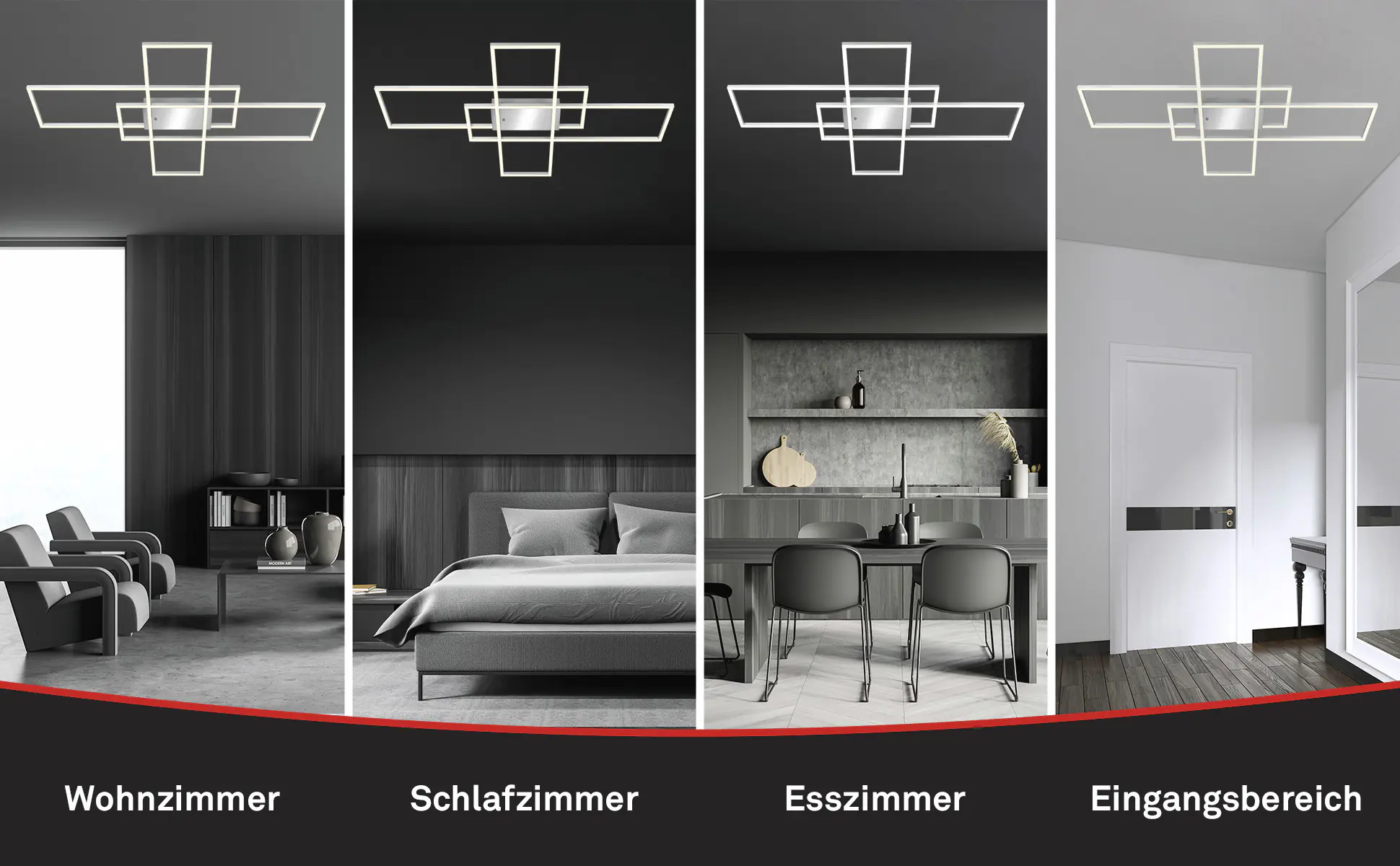 Briloner LED-Deckenleuchte Roami 104 x 71 cm chrom-aluminium CCT dimmbar