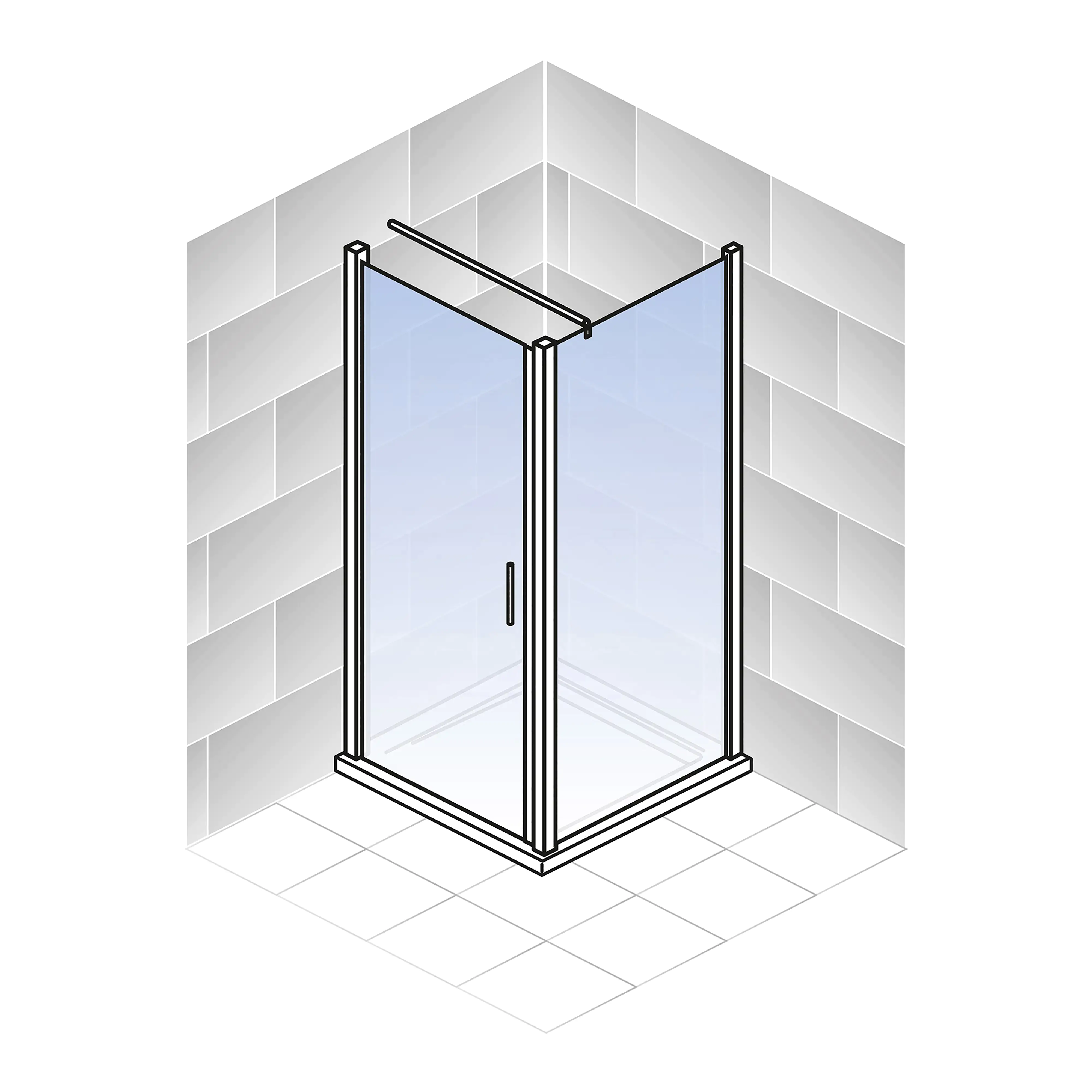 Schulte Drehtür Seitenwand 80 x 80 x 200 cm Toura