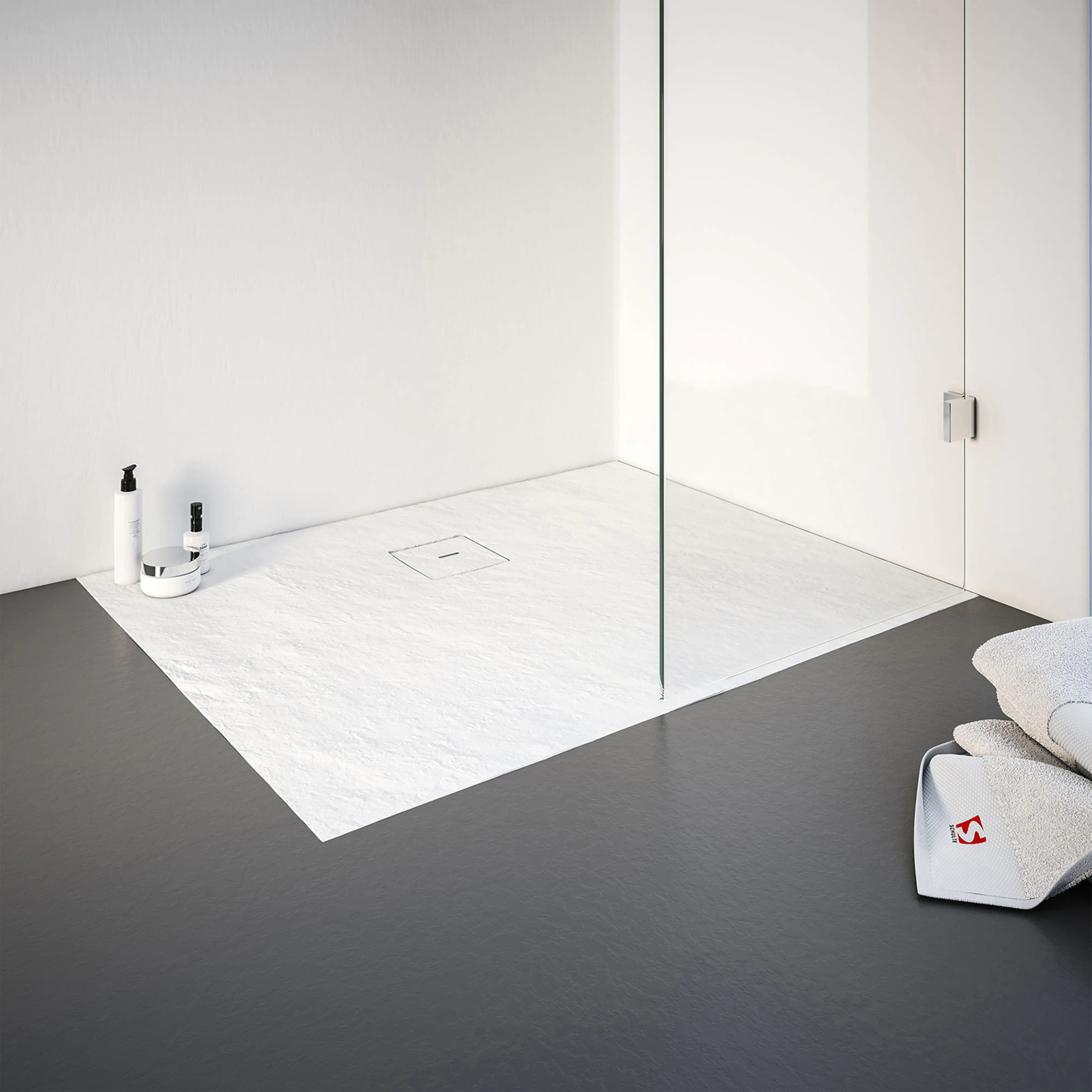 Schulte Duschwanne Steinstruktur 100 x 75 cm weiß