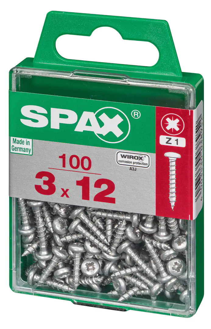Spax Universalschrauben 3.0 x 12 mm TX 10 Rundkopf- 100 Stk.