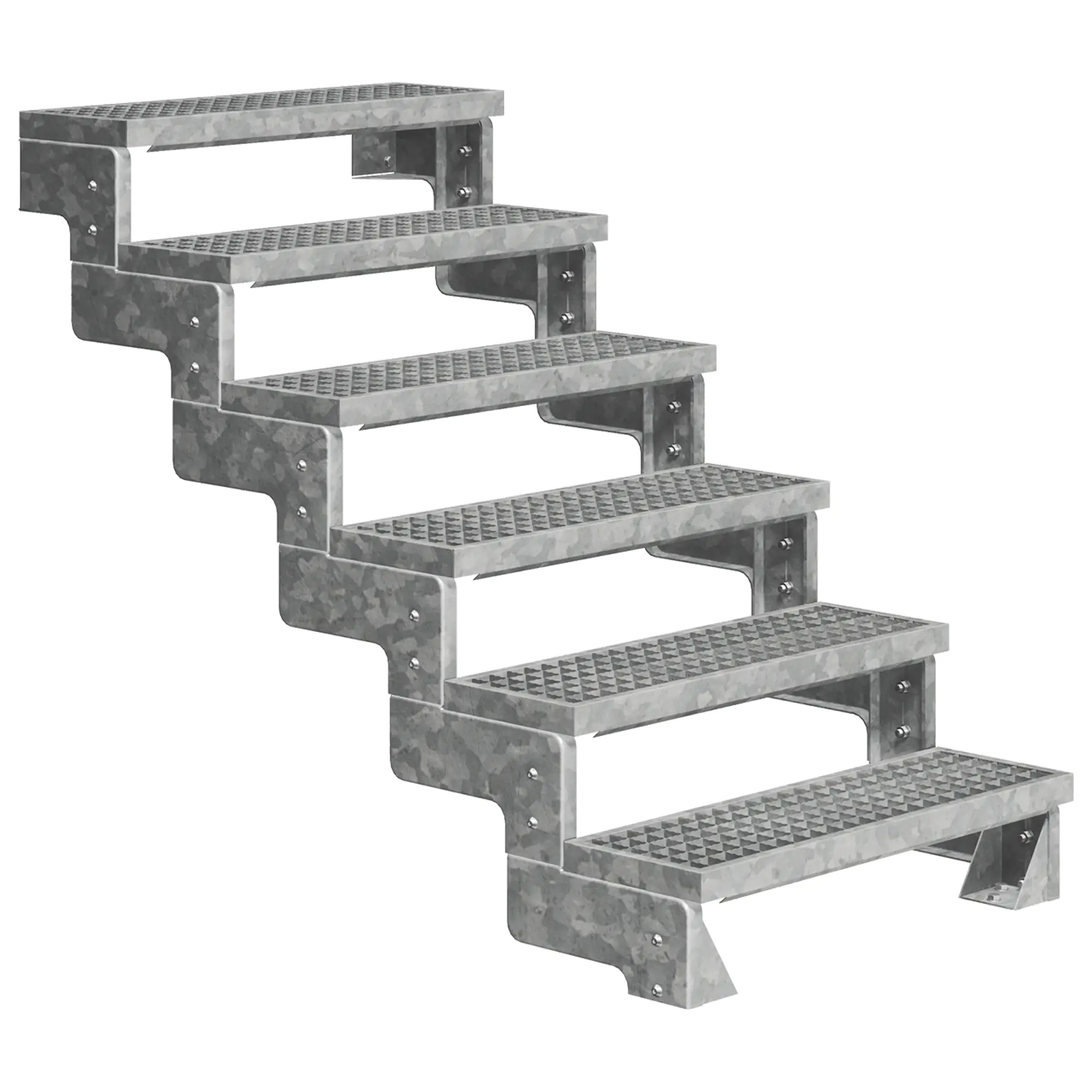 Dolle Außentreppe Gardentop 6 Stufen ohne Geländer Breite 80 cm Gitterrost