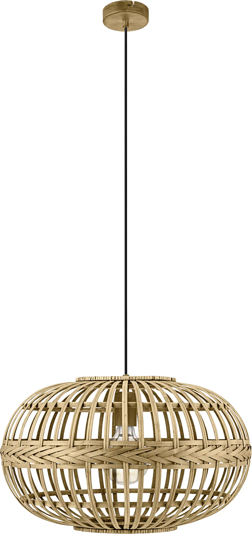 Eglo Pendelleuchte Amsfield braun Holz Ø 38 cm E27, max. 60 W