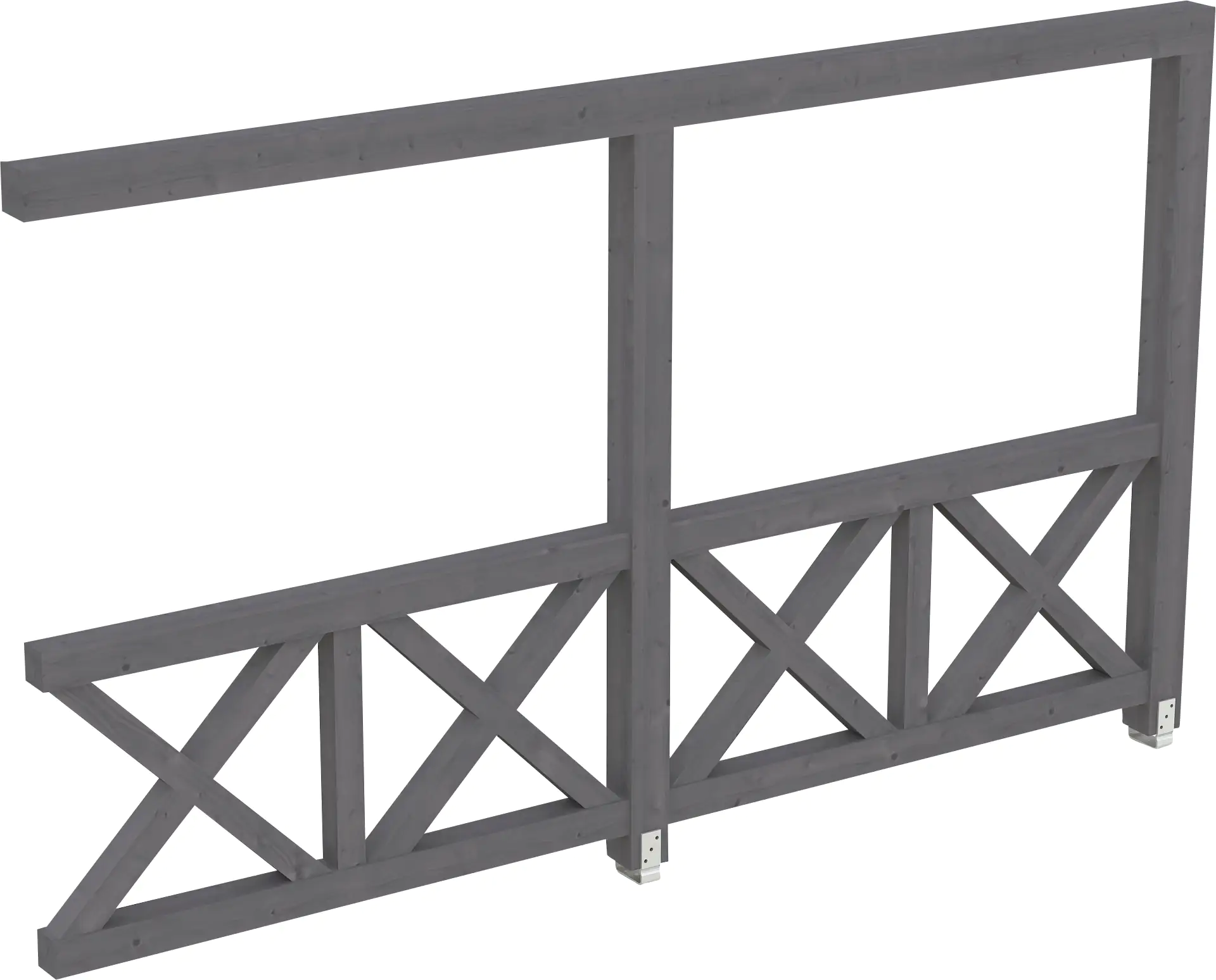 SKAN HOLZ Seitenwand Andreaskreuz (Wandanbau) 355 x 210 cm, Fichte