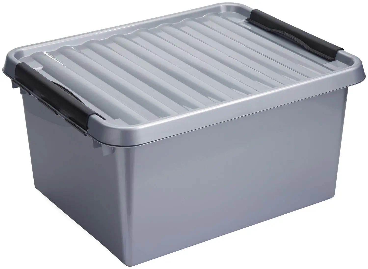 Sunware Aufbewahrungsbox Q-line 36L metallfarbig schwarz 50 x 40 x 26 cm Sunware Aufbewahrungsbox Q-line 36L metallfarbig schwarz 50 x 40 x 26 cm