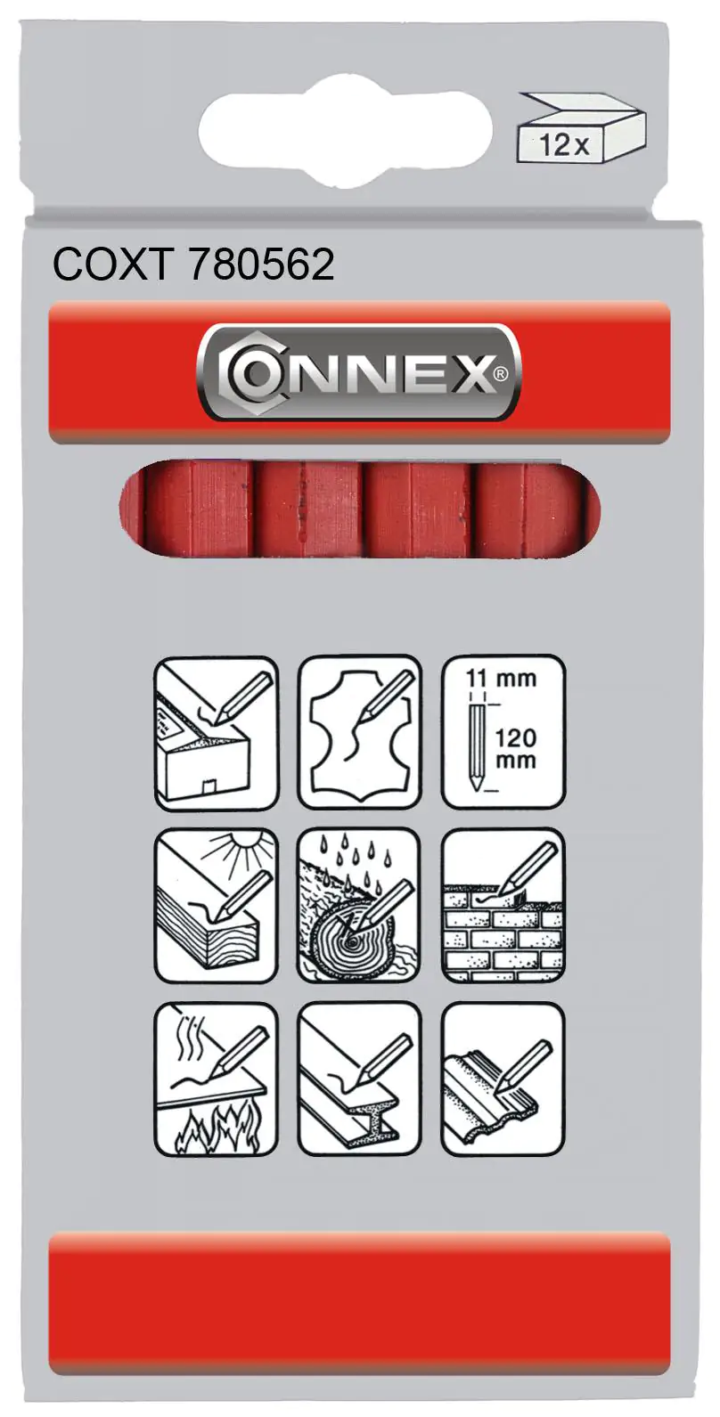 Signierkreide rot 12 Stück