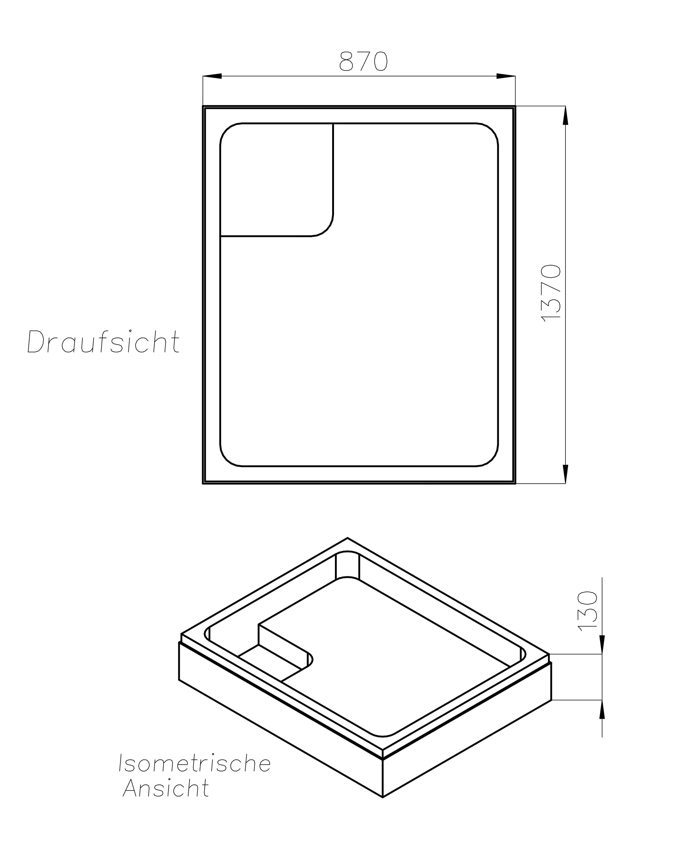 Ottofond Wannenträger Rubi 1370 x 870 mm