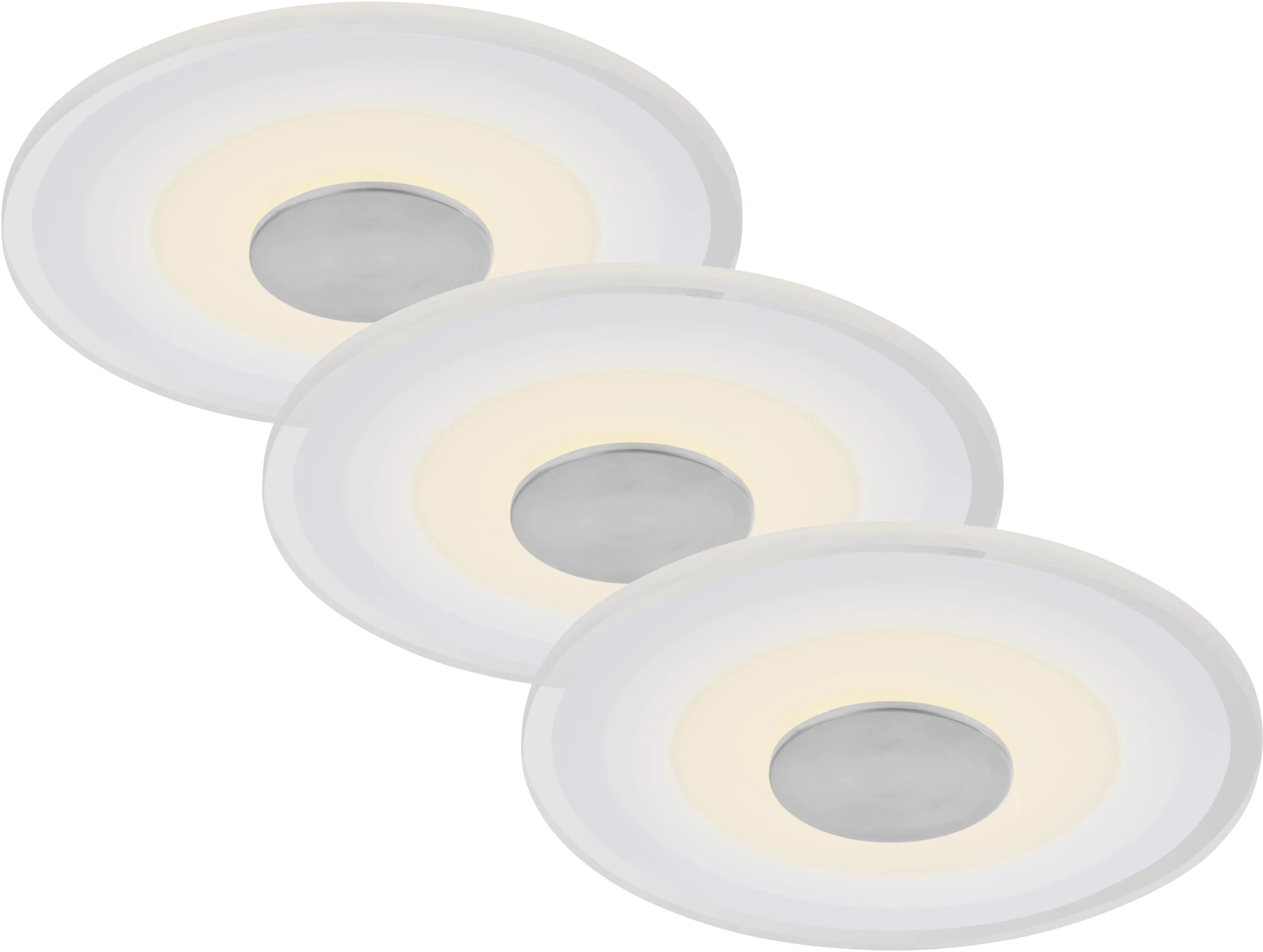 Di-Ka LED Einbauleuchte Verre 3er Set alu Ø 12 cm 6W, warmweiß