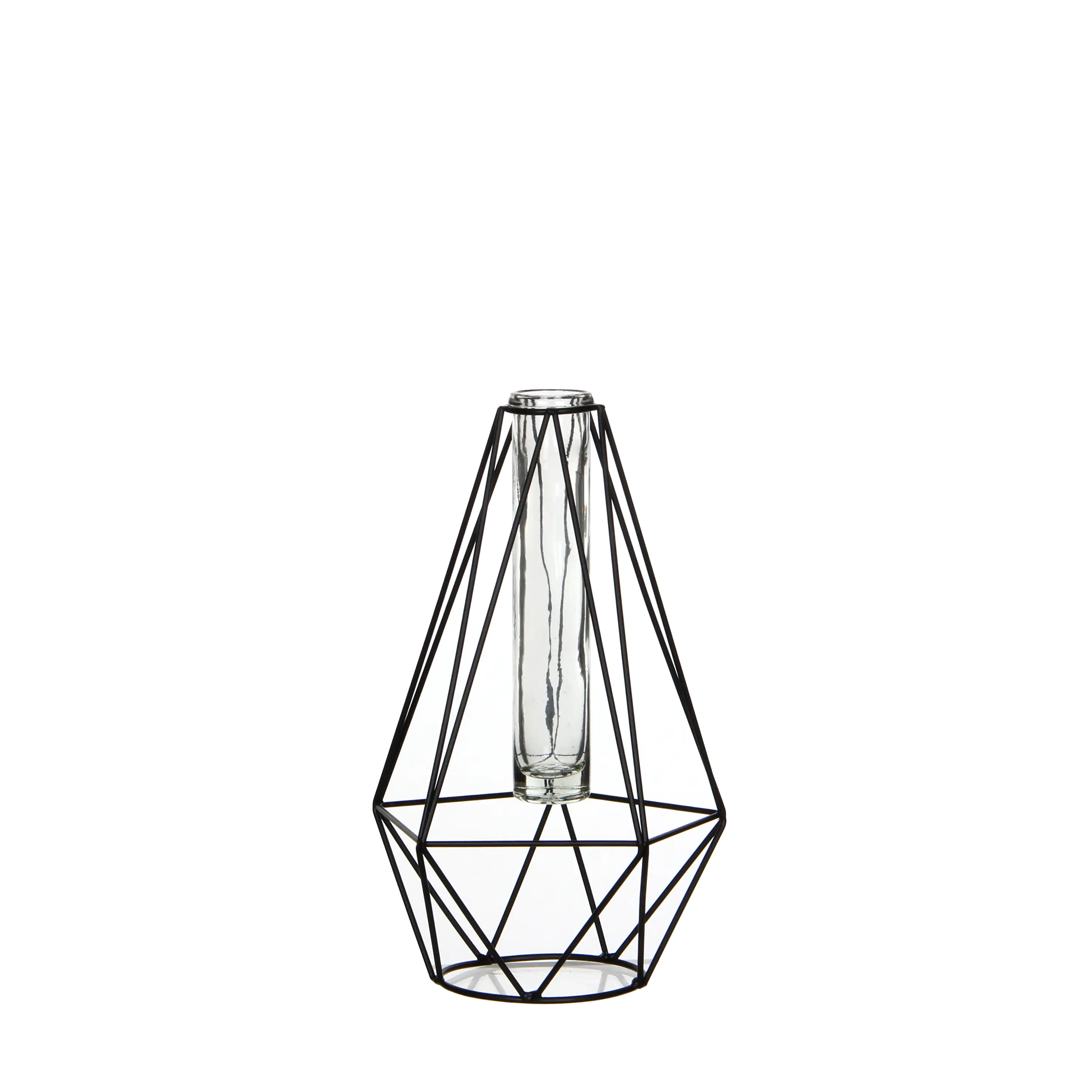 8718861242843 Mica Blumenvase Solo Blum Diamant schwarz 15 x 14 x 24 cm