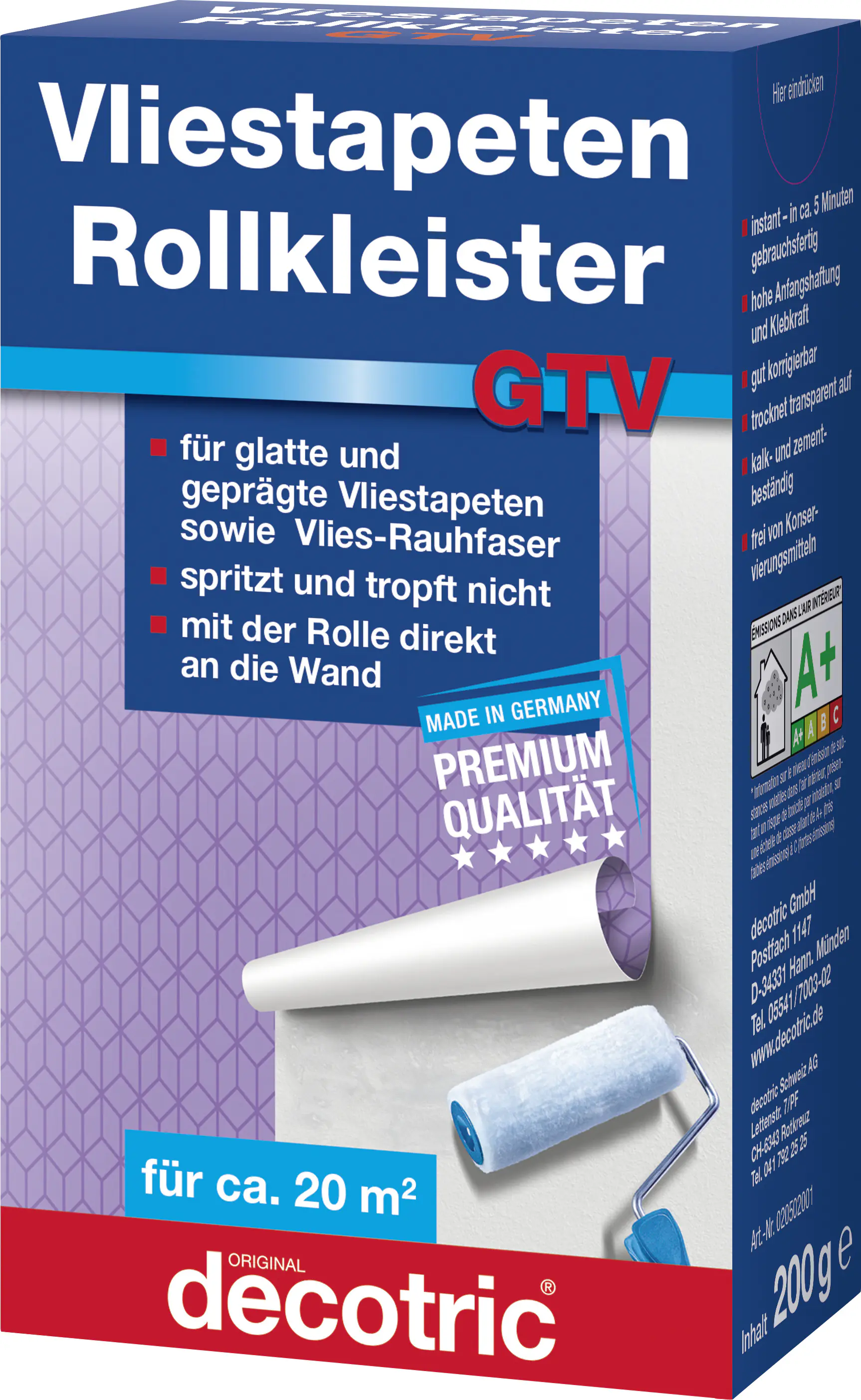 Decotric Vliestapeten-Rollkleister GTV 200 g
