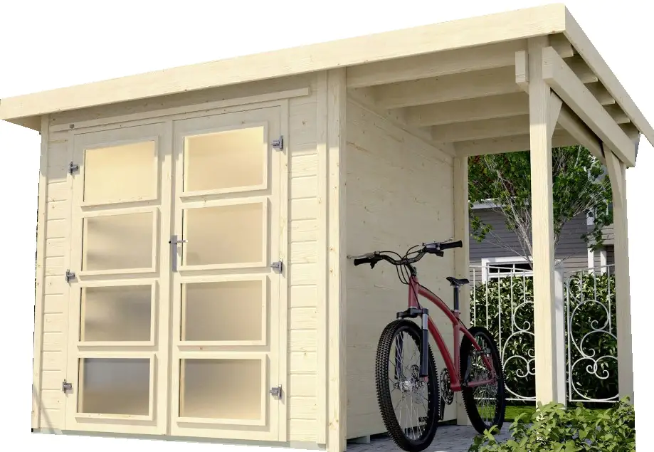 Weka Gartenhaus Arvid A 414 x 250 cm natur mit Fußboden