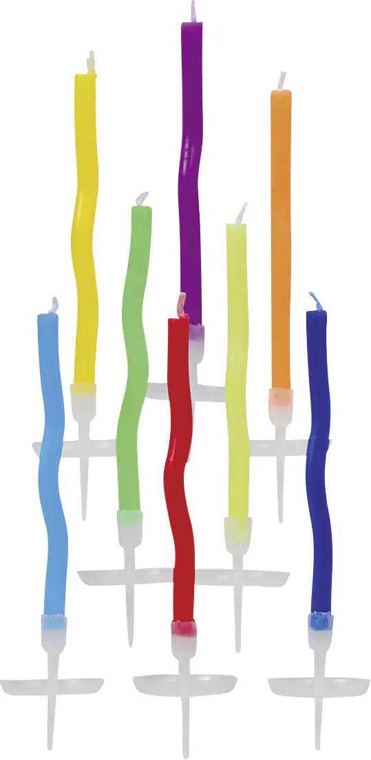 TIB Heyne Geburtstagskerzen mit Halter 8 Stück