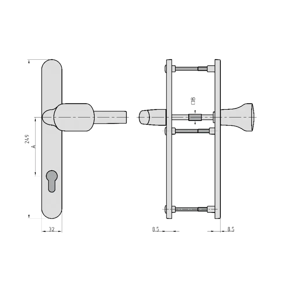 4026434113273_1 Basi Schmalrahmen-Garnitur SRW4100 abgerundet Aluminium silber - 24,9 cm