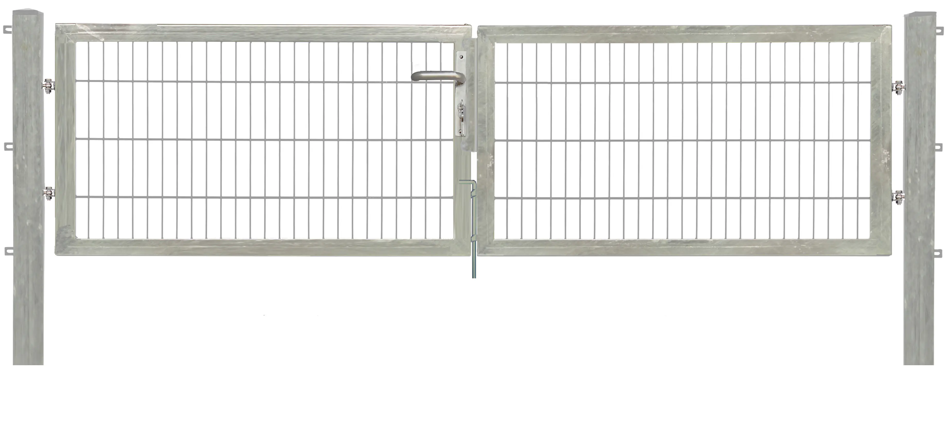 Floraworld Gartentor doppelflügelig Premium inkl. 2 Pfosten 300 x 80 cm feuerverzinkt