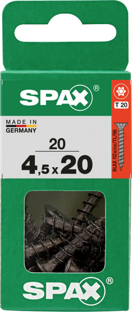Spax Universalschrauben 4,5 x 20 mm T20 Vollgewinde - 20 Stk. 