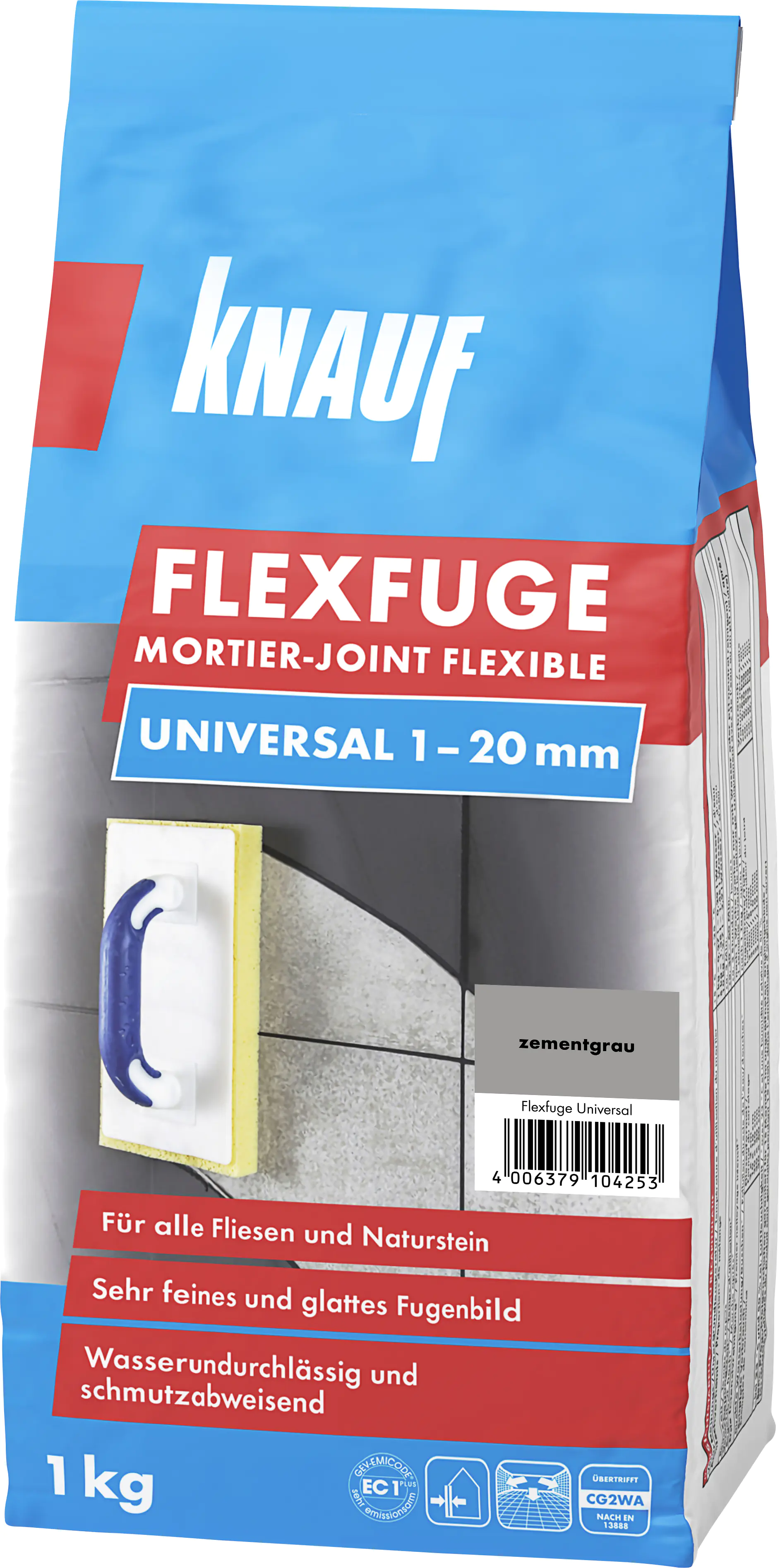Knauf Fugenmörtel Flexfuge Universal 1 - 20 mm zementgrau 1 kg