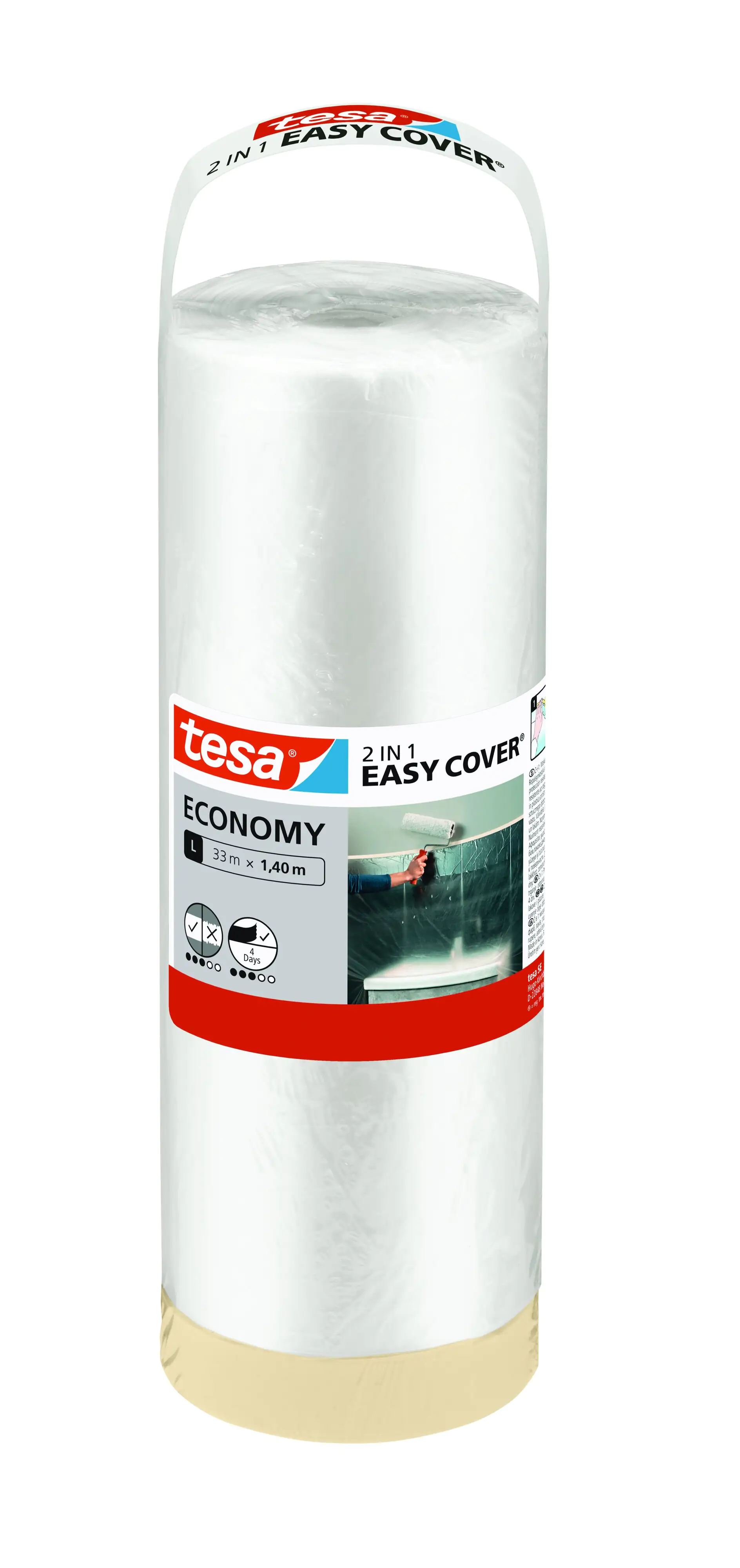 Tesa Easy Cover Economy Abdeckfolie Nachfüllpack 33 x 1,40 m