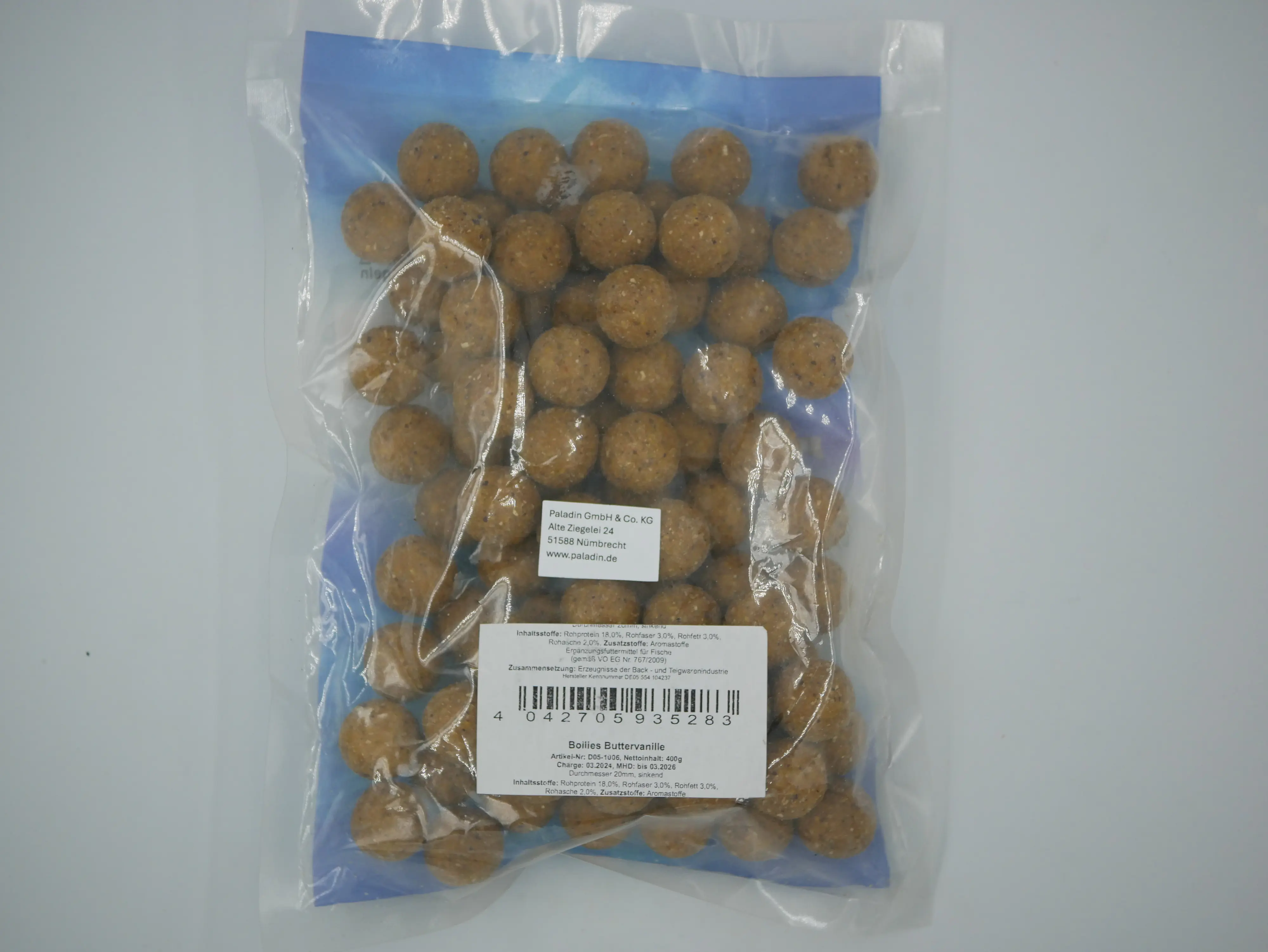 Paladin Angelköder Boilie Buttervanille 400 g Karpfen