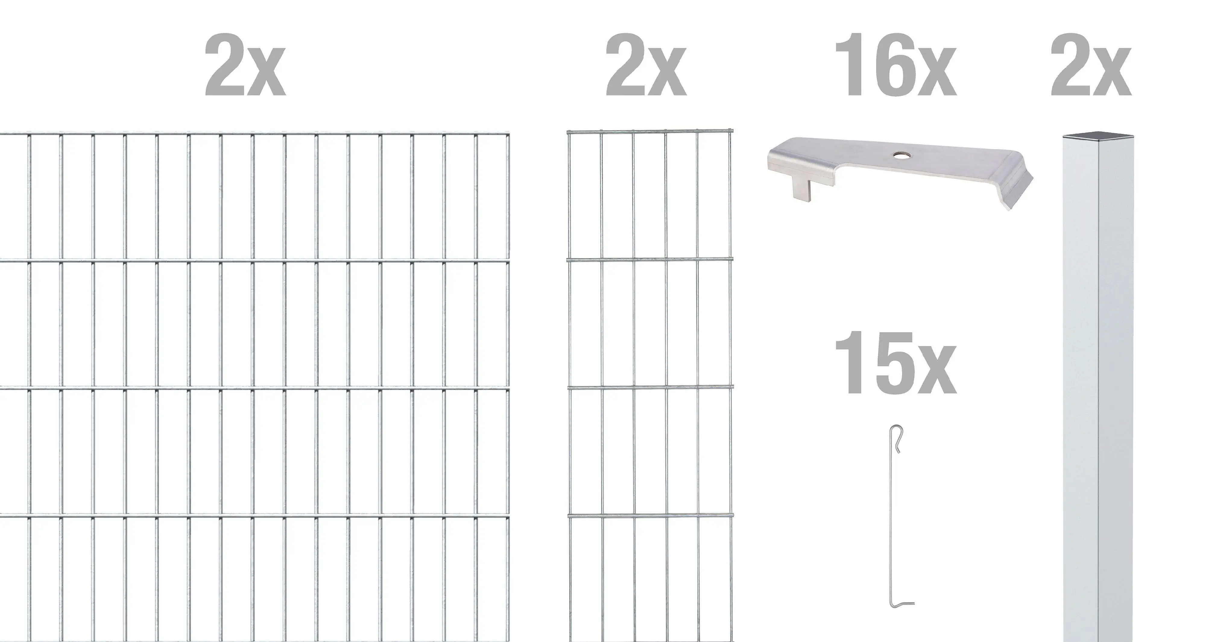 Alberts Gabionen Grundset Cluster 200 x 100 cm feuerverzinkt zE