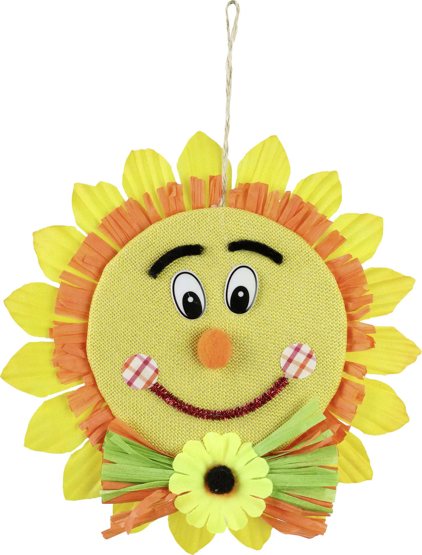 Dekoanhänger Sonnenblume aus Kunststoff Ø 25 cm orange gelb