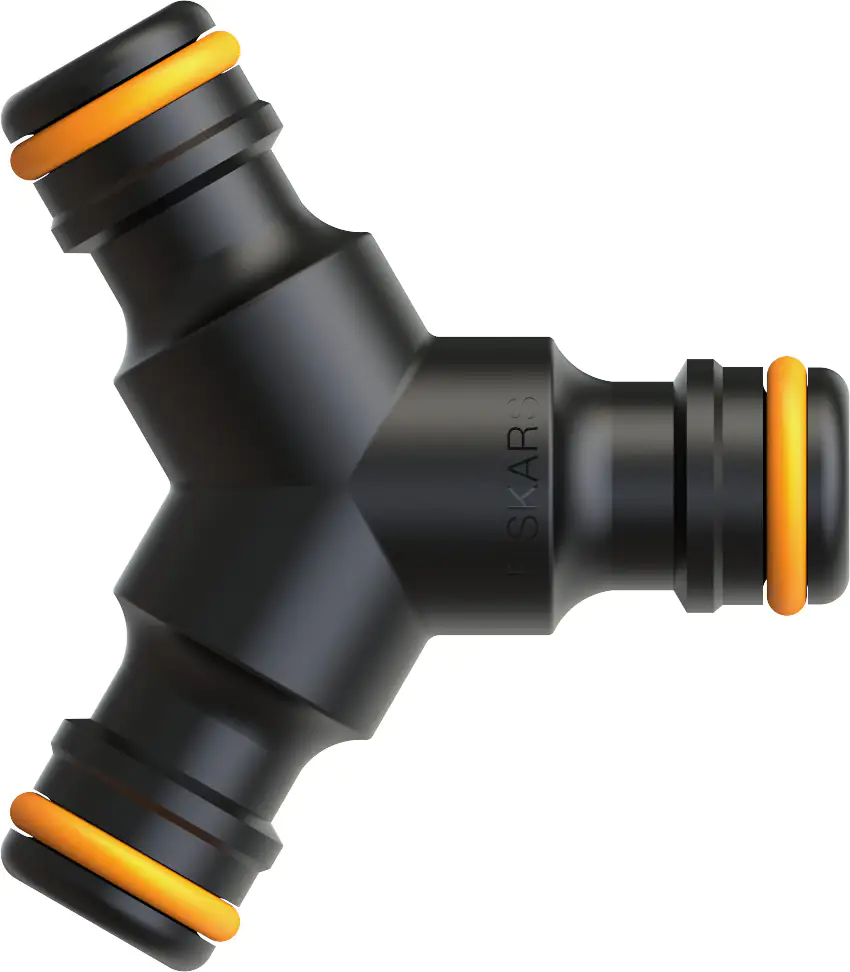 Fiskars Dreiwege- Schlauchanschluss orange/schwarz