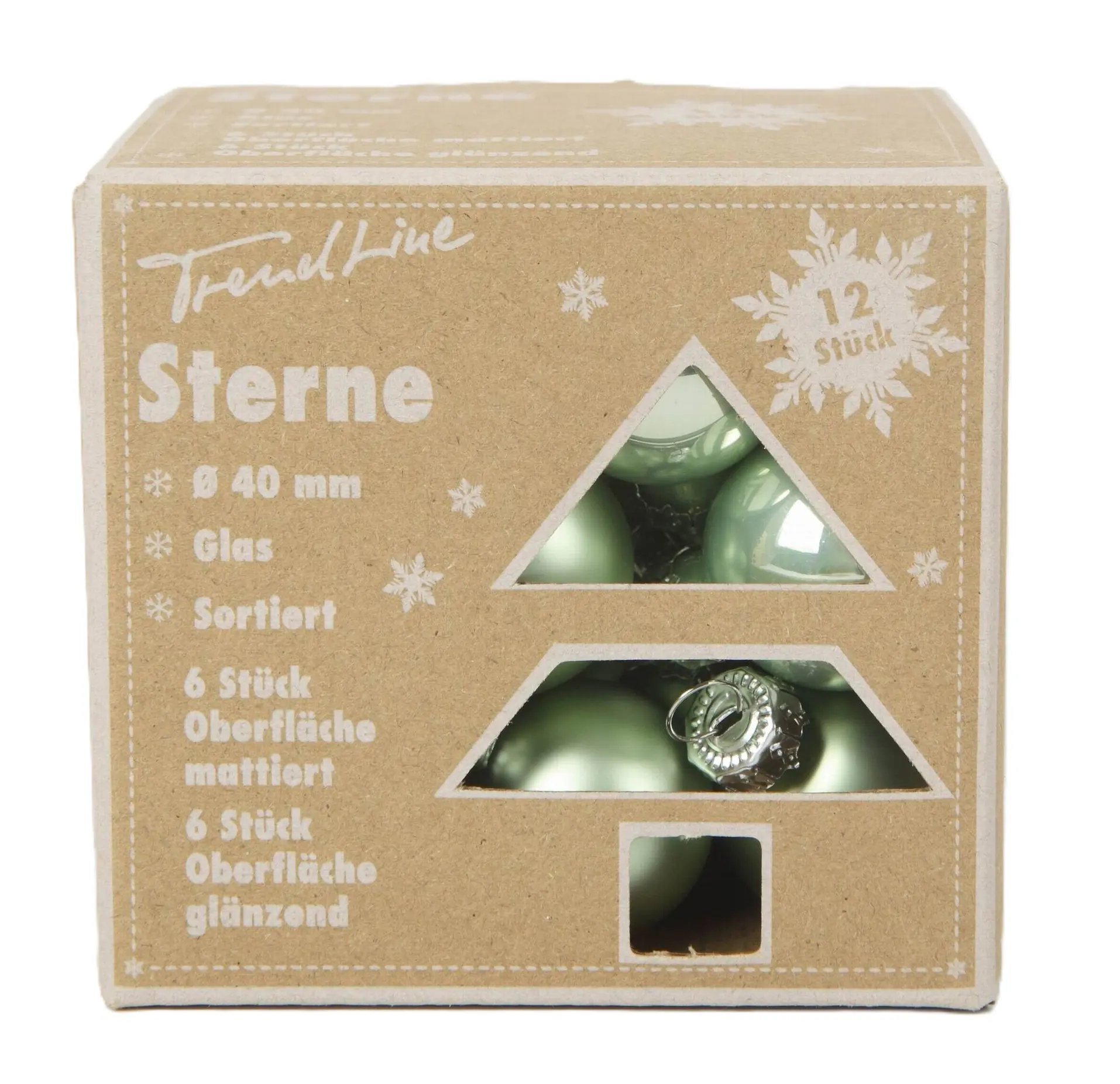 TrendLine Weihnachtskugeln aus Glas Ø 2,5 cm light green 24 Stück