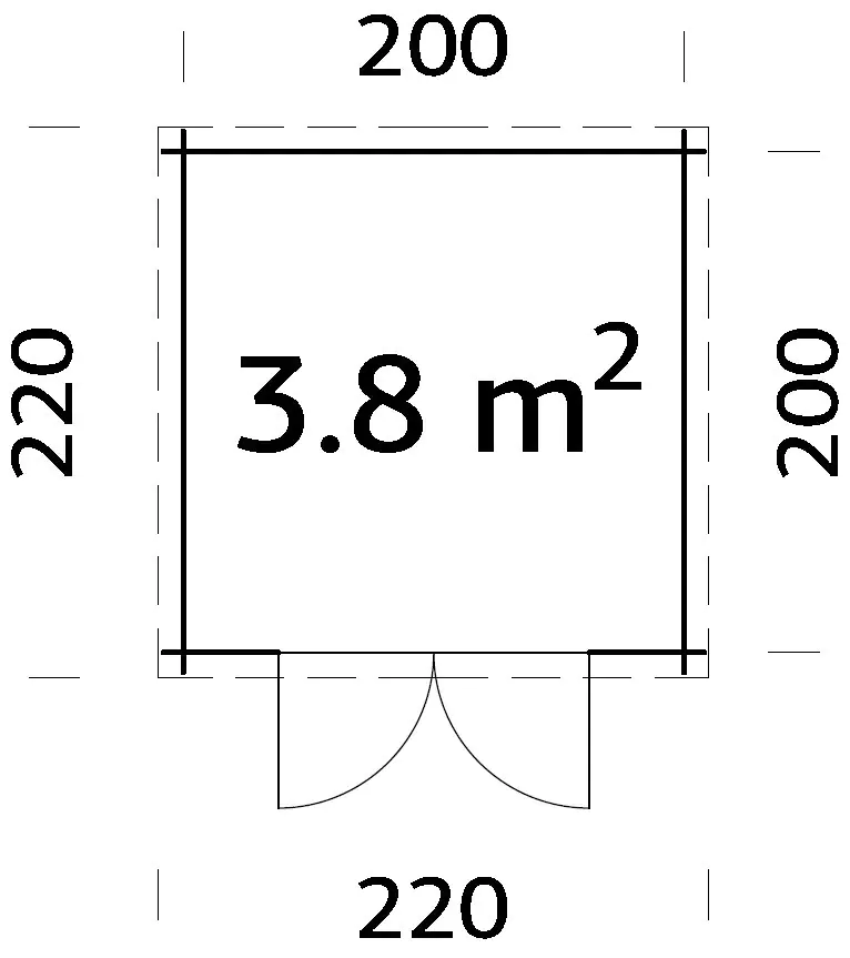 Palmako Gartenhaus Zina 2 200 x 200 cm naturbelassen