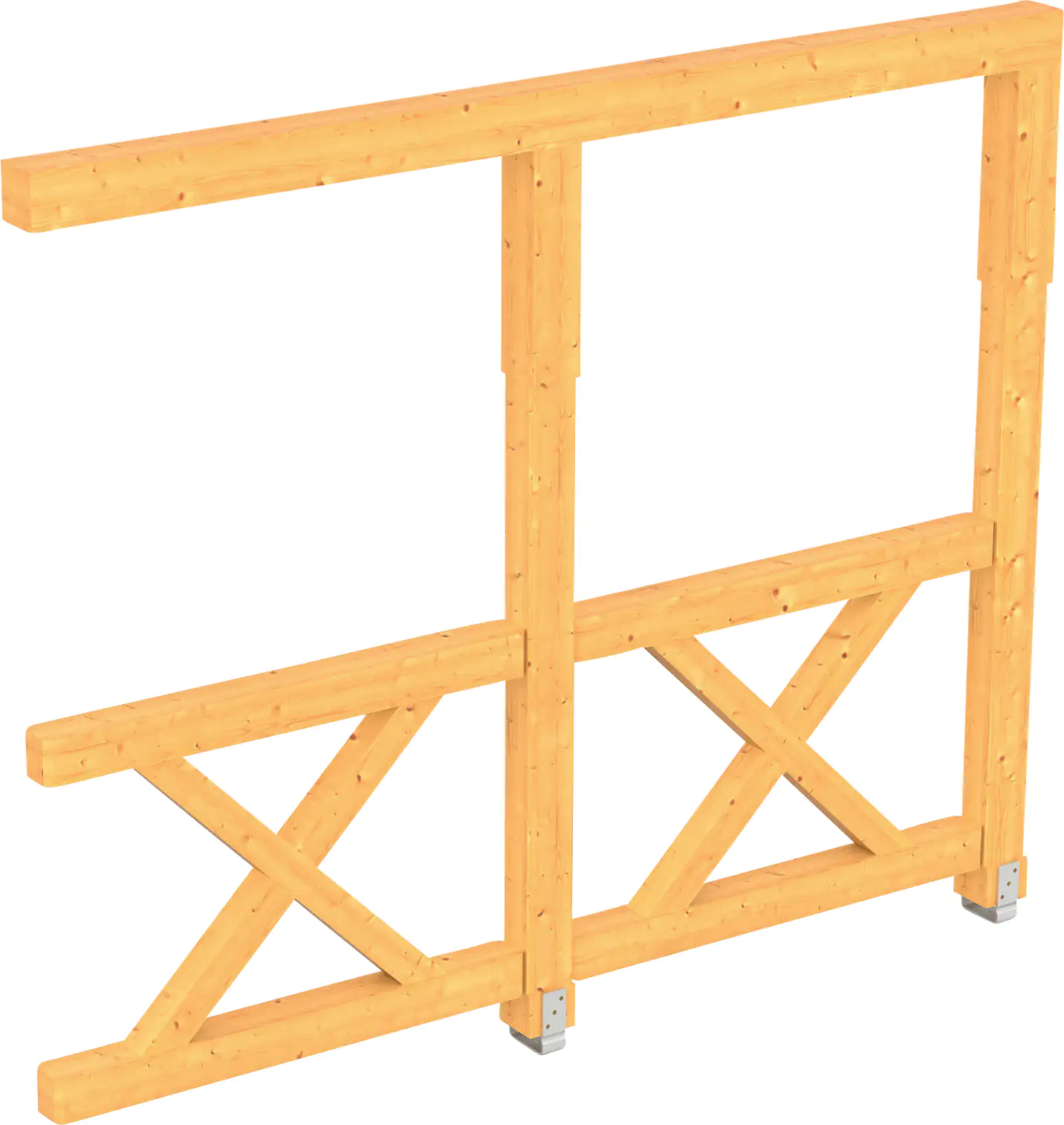 SKAN HOLZ Seitenwand Andreaskreuz 255 x 210 cm, Douglasie, natur