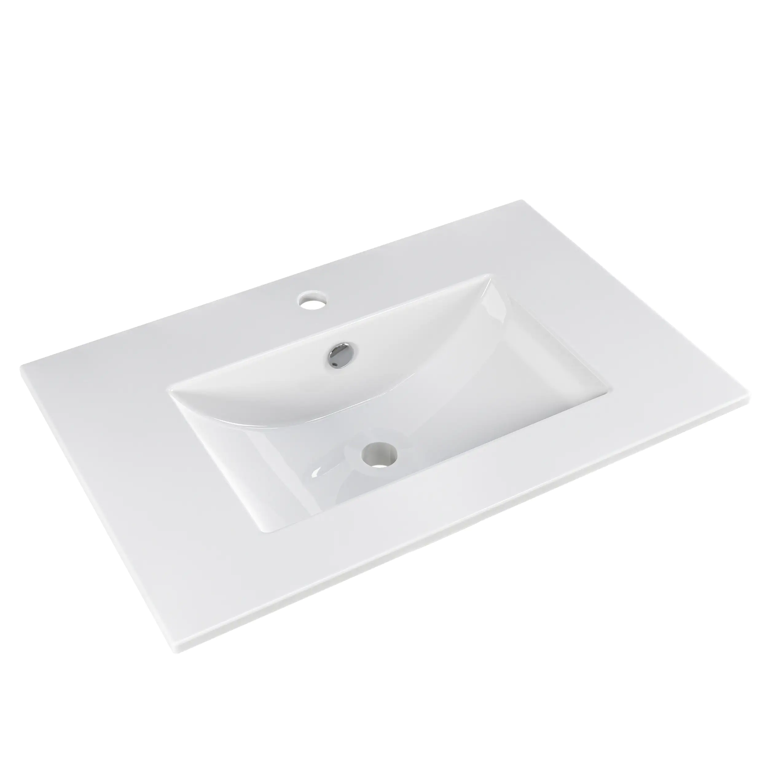 Pelipal Badmöbel-Set 6040 Schneeweiß Glanz/Weiß Glanz mit Keramik-Waschtisch + Midischrank 107 cm