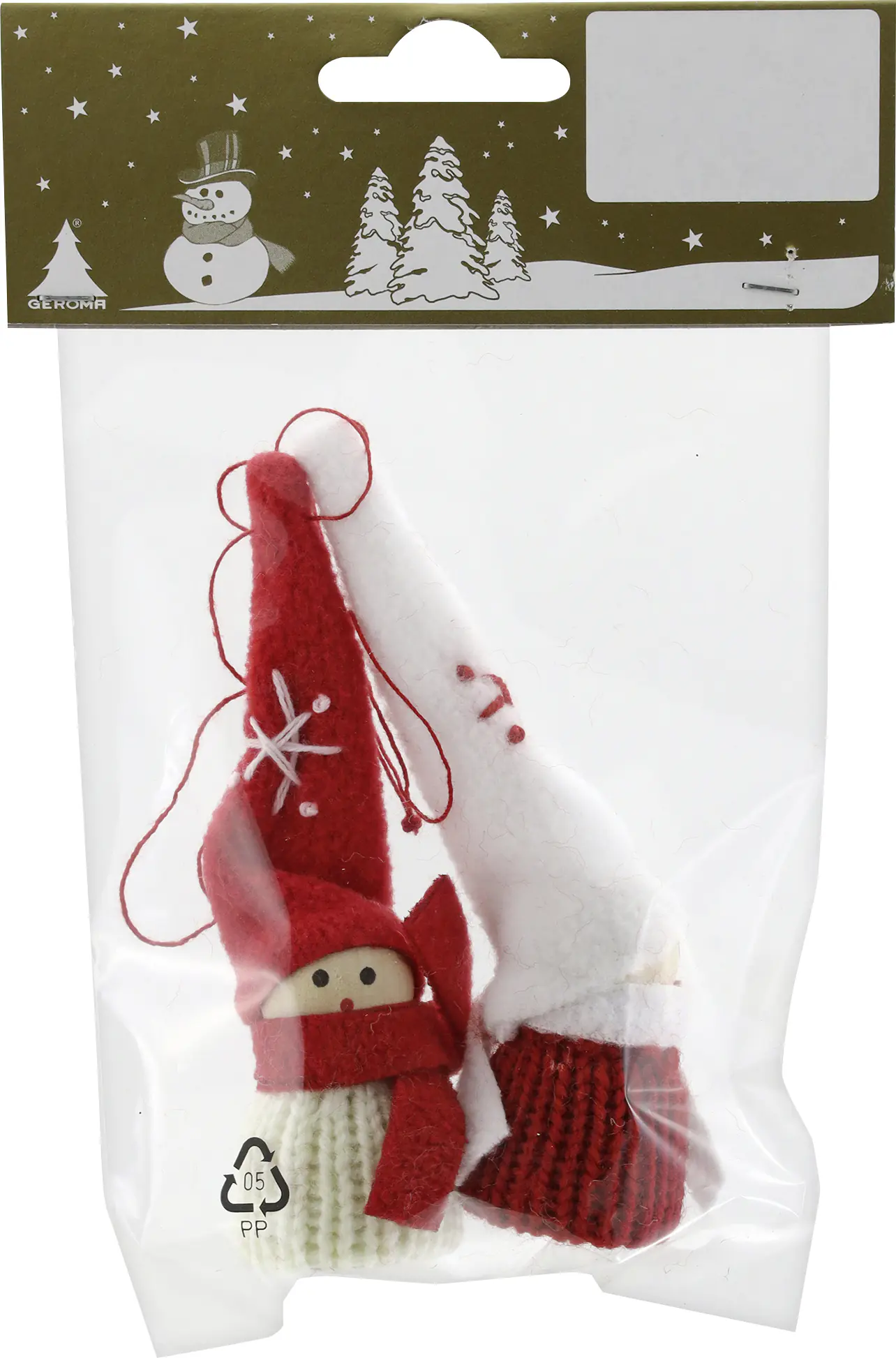 Dekofiguren Mini-Wichtel Holz 12 x 3 cm rot weiß natur 2 Stück