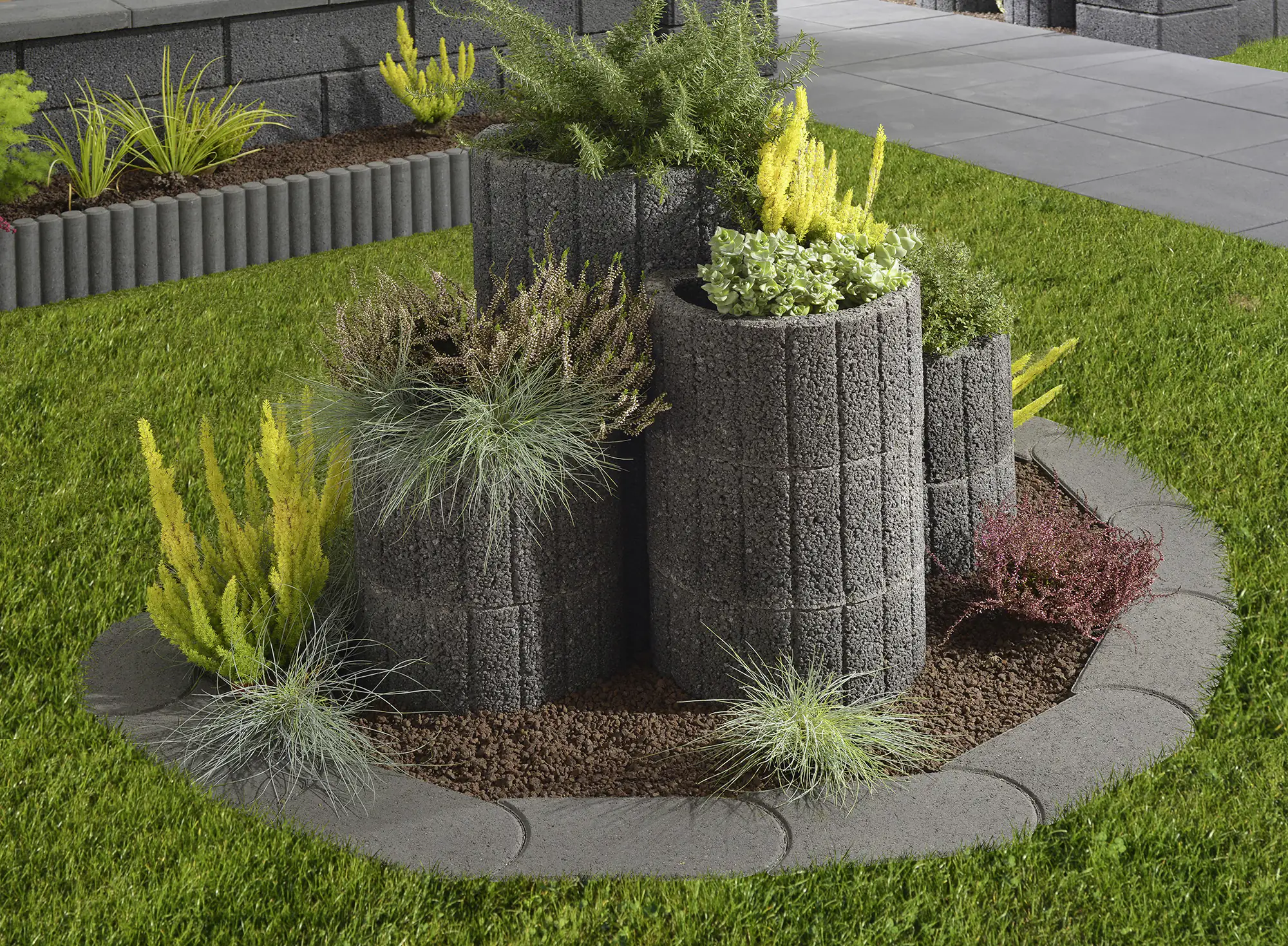 4024991316434 Kann Pflanzstein Groß 48 x 38 x 25 cm anthrazit
