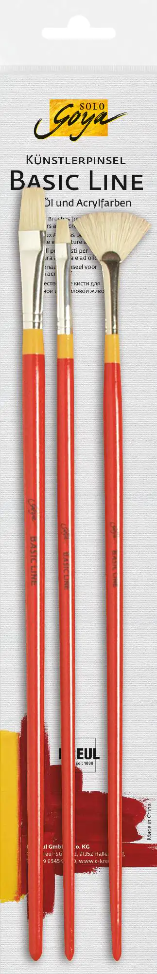 Kreul Solo Goya Künstlerpinsel Set Borste gemischt 3 Stück, gemischt