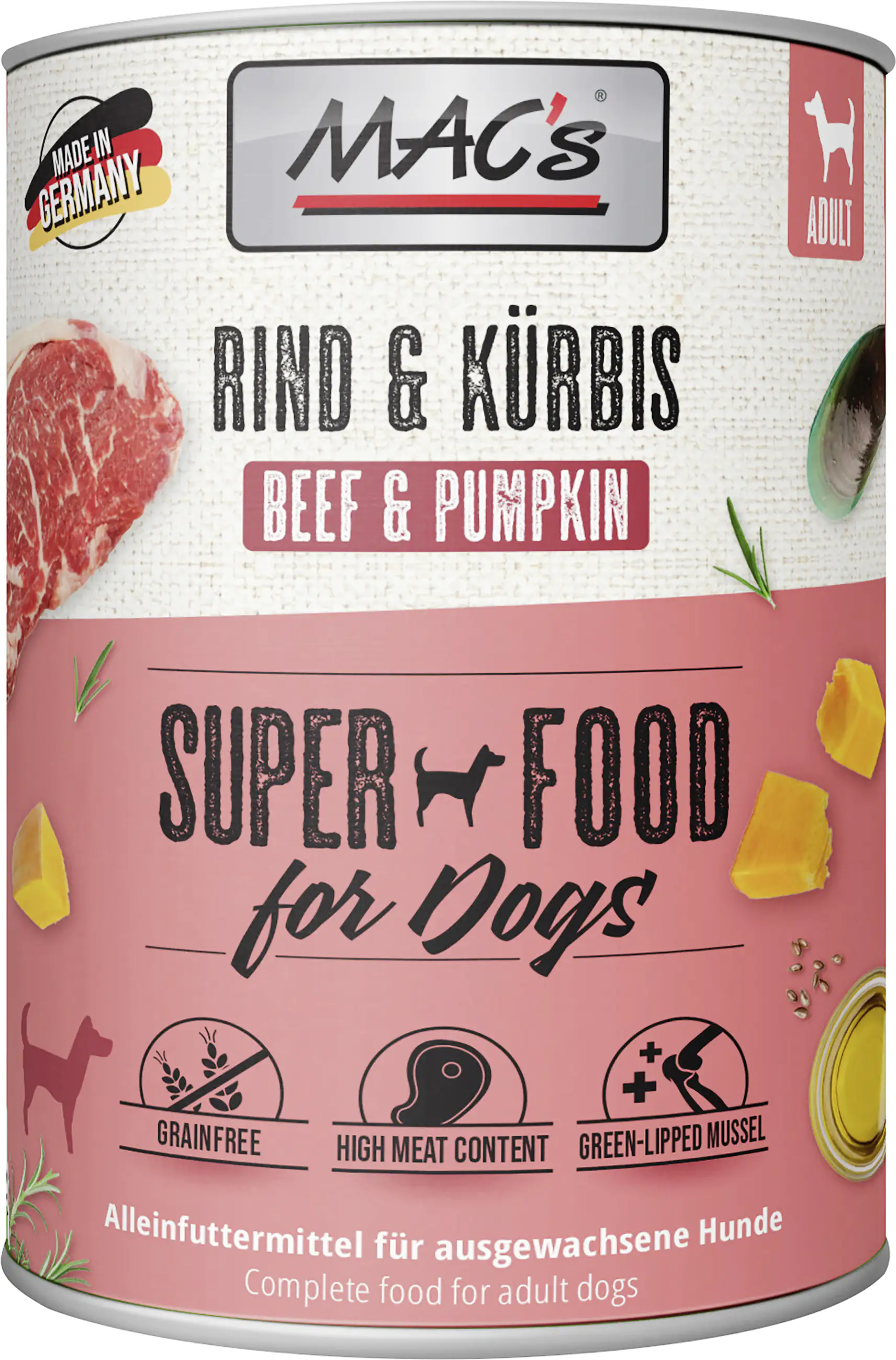 Macs Dog Rind & Kürbis 800 g