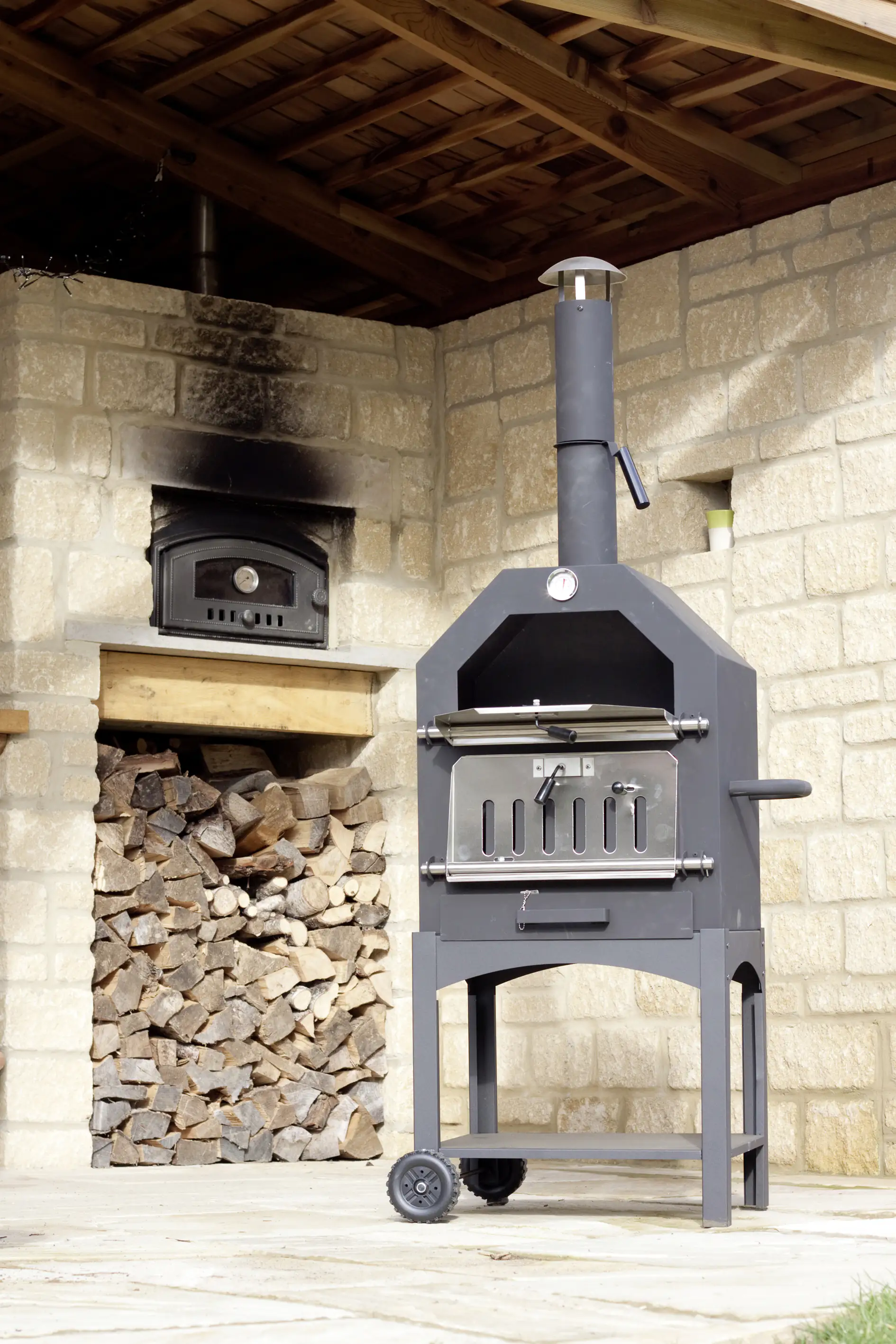 4033886110545_1415745 Buschbeck Pizzaofen Italia schwarz, 167 x 56 x 40 cm