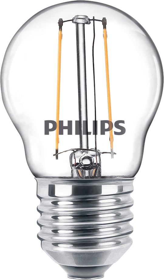 Philips LED-Leuchtmittel Filament Tropfenform P45 E27 2W warmweiß