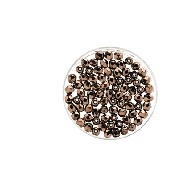 Glorex Glasschliff Perle 4 mm 100 Stück, kupfer