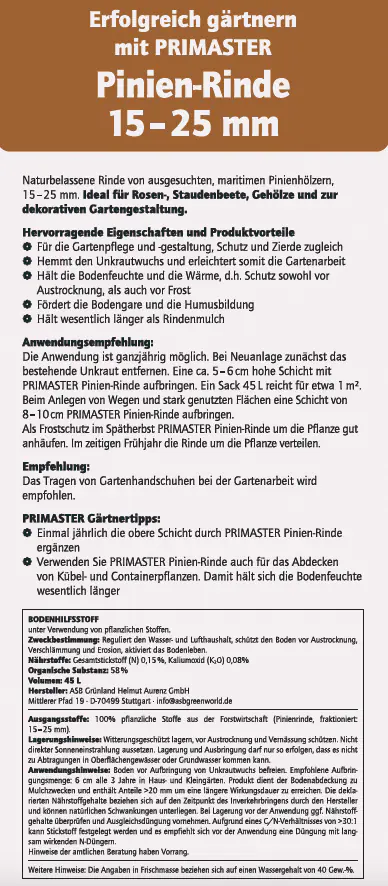 Primaster Pinienrinde 15-25 mm 45 L