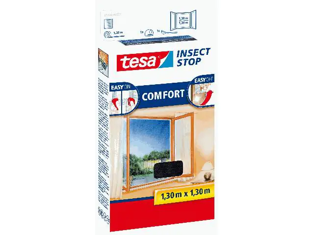 tesa Insektenschutz-Fenster COMFORT 130 x 130 cm anthrazit tesa Insektenschutz-Fenster COMFORT 130 x 130 cm anthrazit