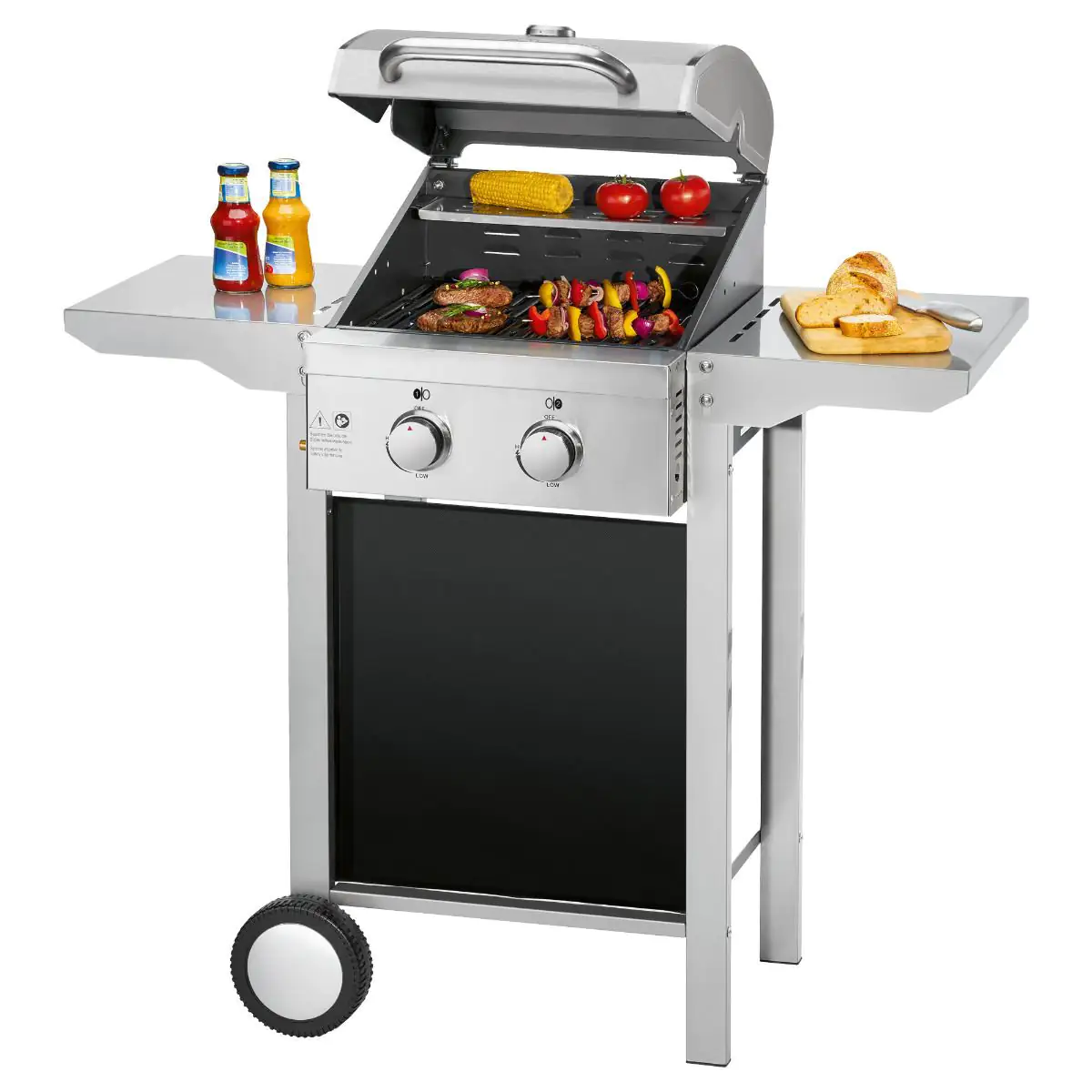 Proficook Gasgrill PC-GG 1255 2 Brenner, 2 Räder, edelstahl Proficook Gasgrill PC-GG 1255 2 Brenner, 2 Räder, edelstahl