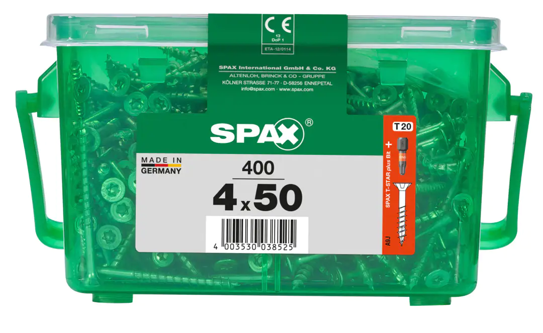Spax Universalschrauben 4.0 x 50 mm TX 20 Senkkopf - 400 Stk.