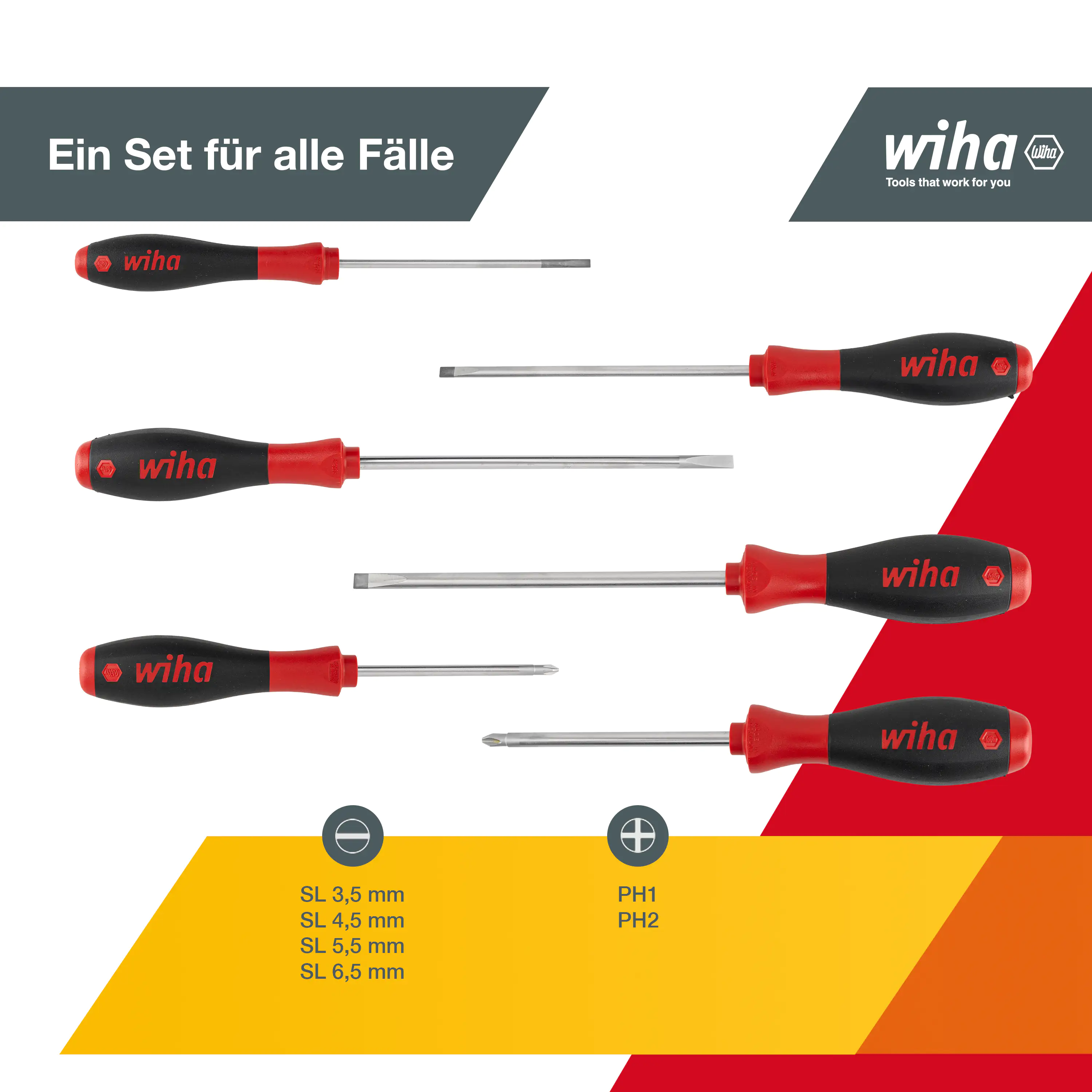 Wiha Schraubendreher Set SoftFinish® 6-teilig