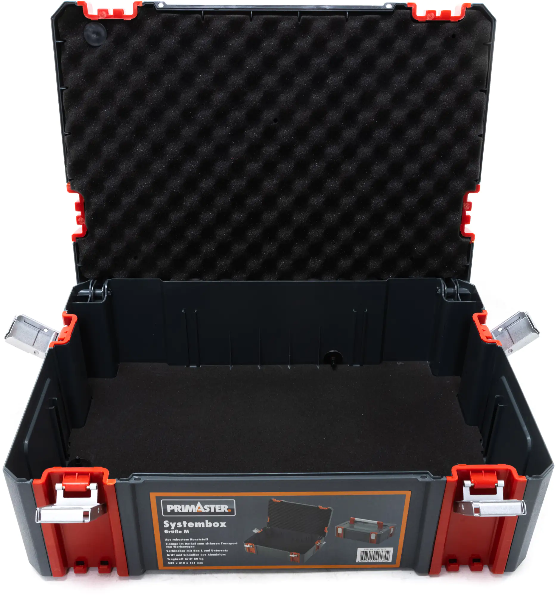 4897010291742_02 Primaster Systembox 44 x 31 x 15 cm unbestückt grau-rot