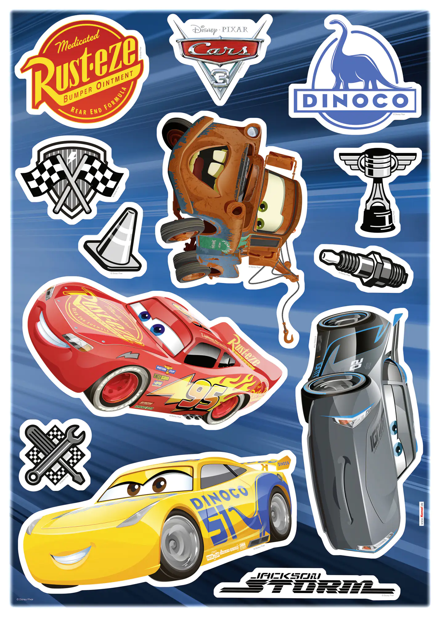 Komar Decosticker Cars 3 50 x 70 cm Komar Decosticker Cars 3 50 x 70 cm