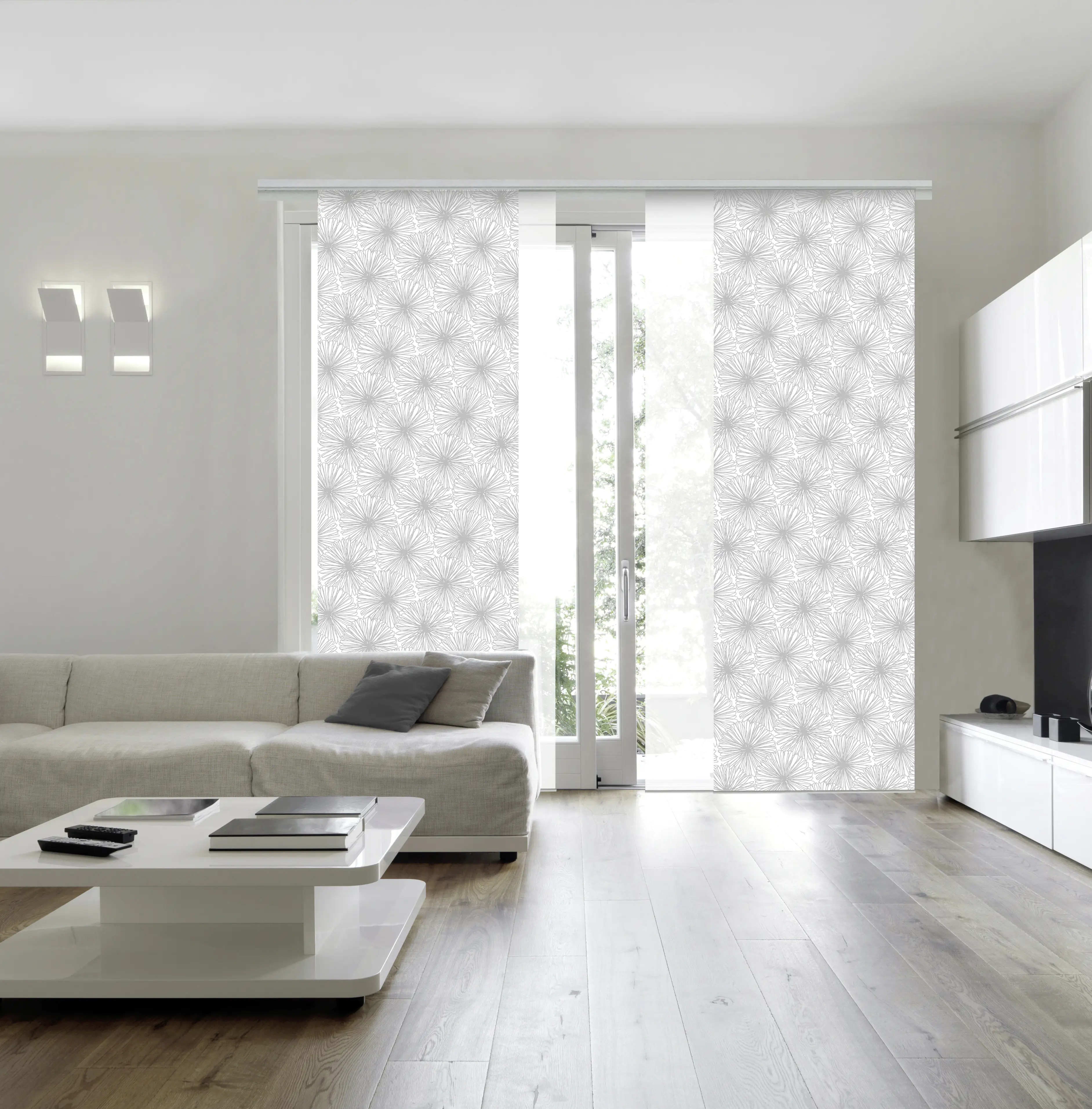 4003018335238_1393826 Gardinia Flächenvorhang Bloomy weiß, 60 x 245 cm