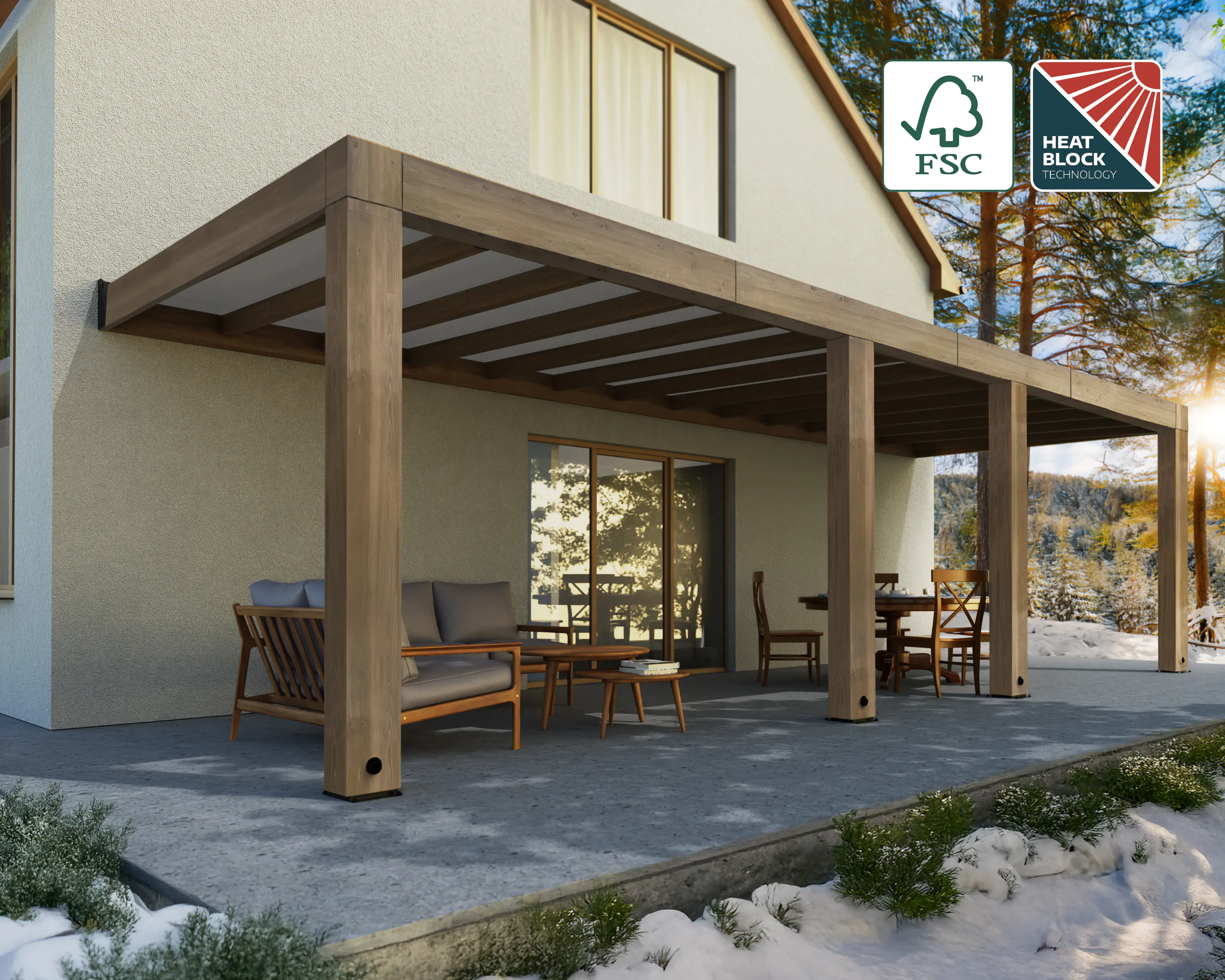 Canopia Terrassenüberdachung Helsinki Holz 860 x 294 cm braun Canopia Terrassenüberdachung Helsinki Holz 860 x 294 cm braun