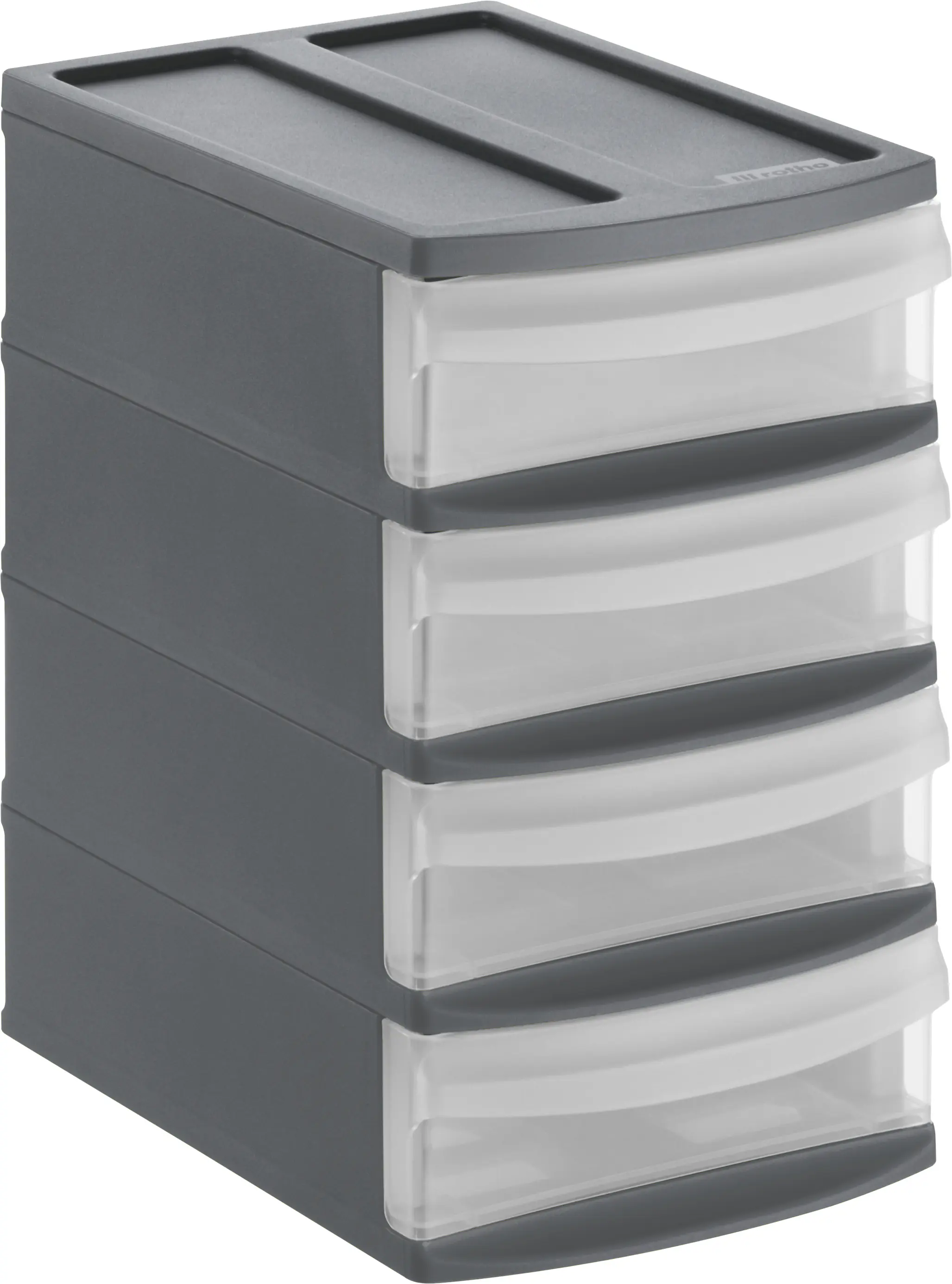 Rotho Schubladenbox Tower Systemix XS 4 Schübe anthrazit Rotho Schubladenbox Tower Systemix XS 4 Schübe anthrazit